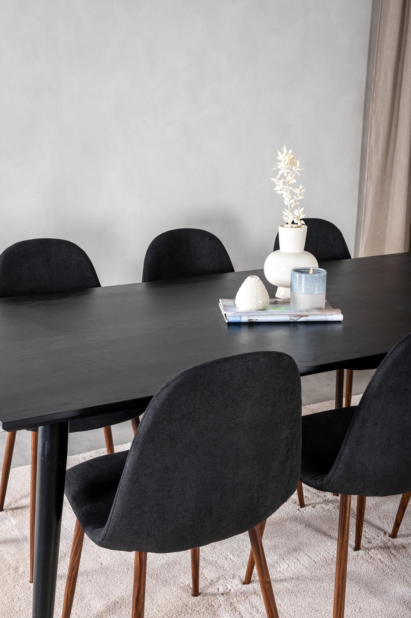 Entdecken Sie das Dipp Esszimmerset von Venture Home: 180 cm Esstisch und 6 bequeme Polar-Stühle, ideal für gesellige Abende und elegantes Wohnen.