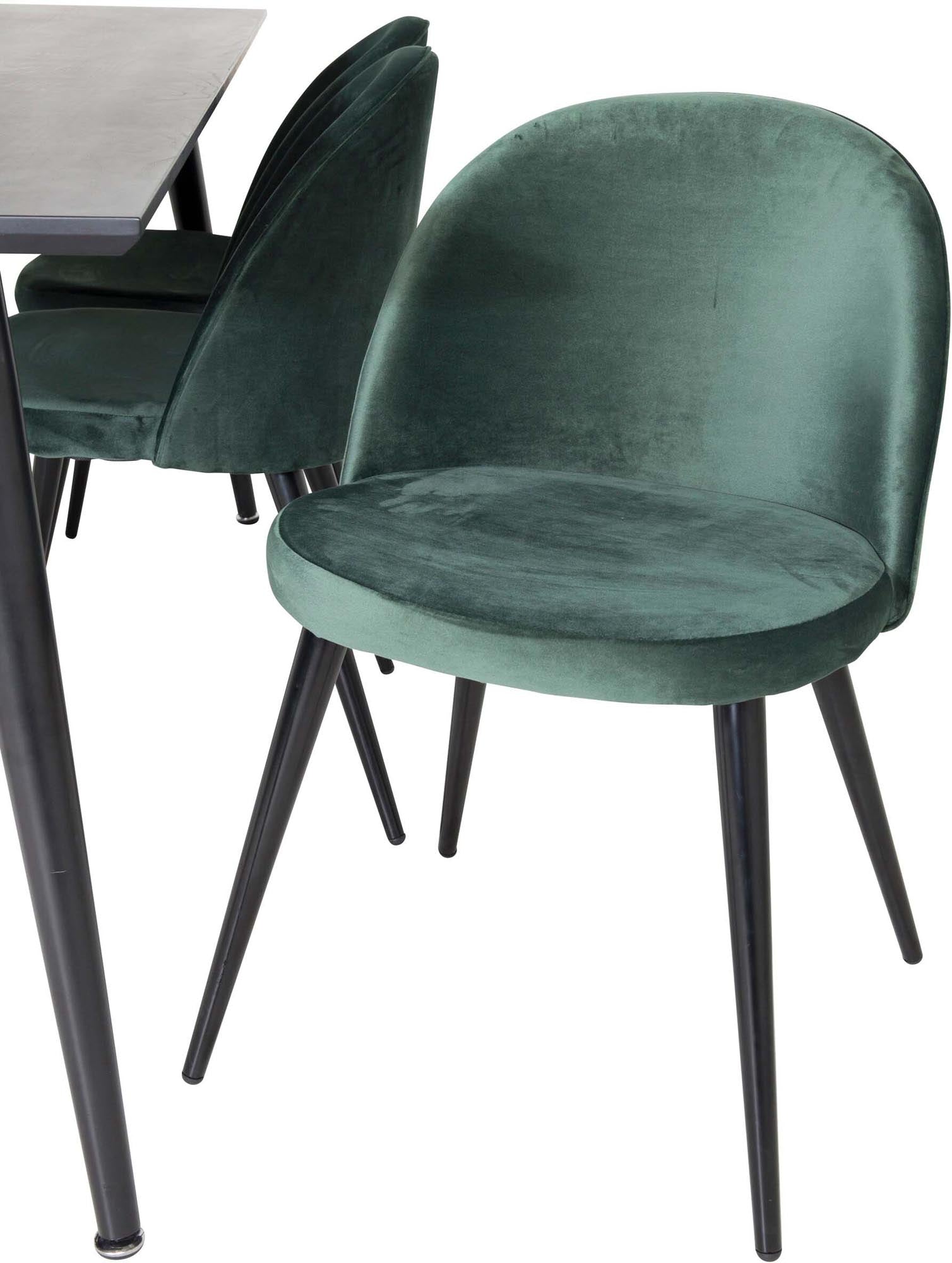 Elegantes Dipp Esszimmerset von Venture Home, 180 cm für 6 Personen. Hochwertige Samtstühle bieten Komfort und Stil für jeden Anlass.