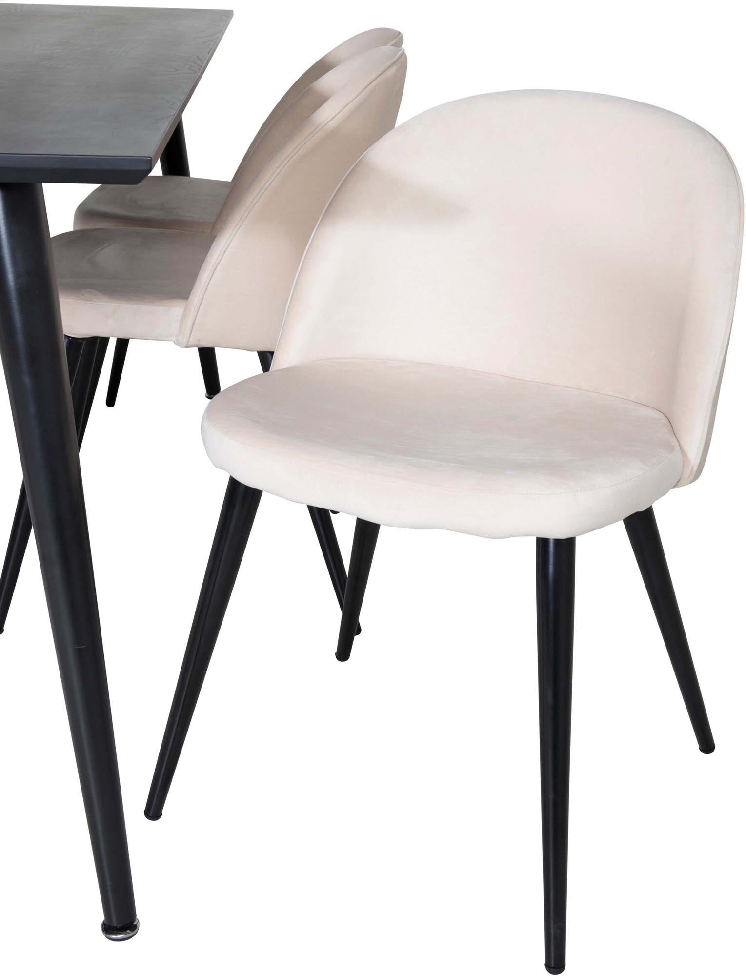 Elegantes Dipp Esszimmerset von Venture Home, 180 cm für 6 Personen. Hochwertige Samtstühle bieten Komfort und Stil für jeden Anlass.