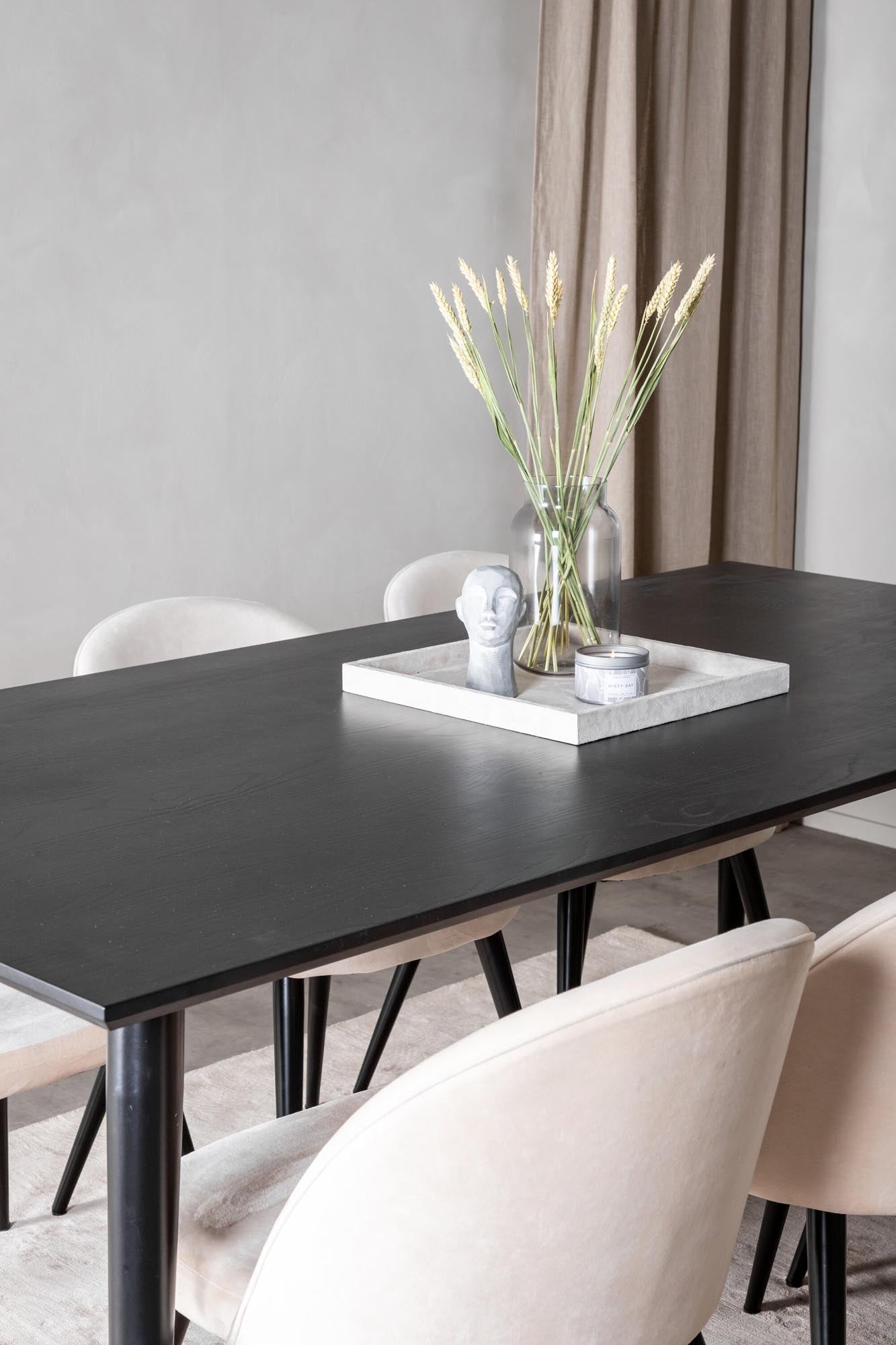 Elegantes Dipp Esszimmerset 180cm für 6, samtig, von Venture Home.