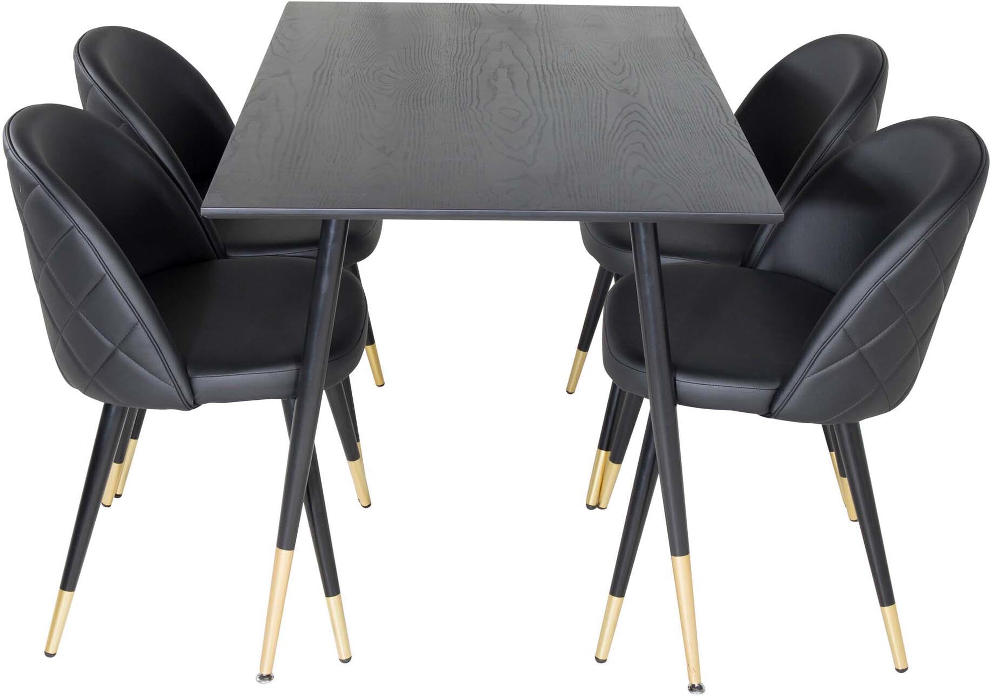 Entdecken Sie das Dipp Esszimmerset + Velvet 120cm/4St. von Venture Home – modernes Design, luxuriöser Samt und Komfort für Ihr Esszimmer.