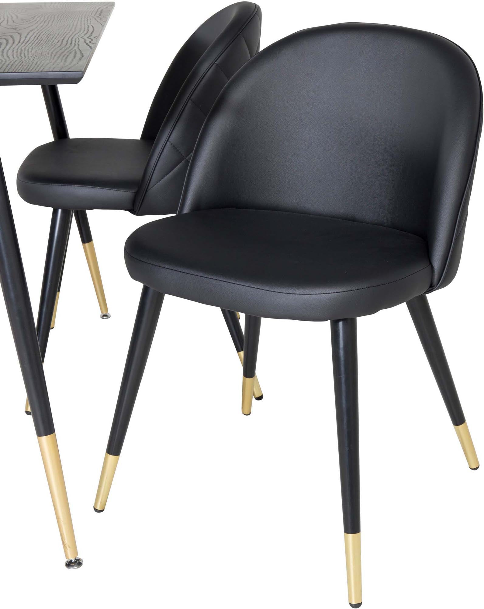 Elegantes Dipp Esszimmerset 120cm mit 4 bequemen Samtstühlen, ideal für gesellige Abende und stilvolle Akzente in Ihrem Essbereich.