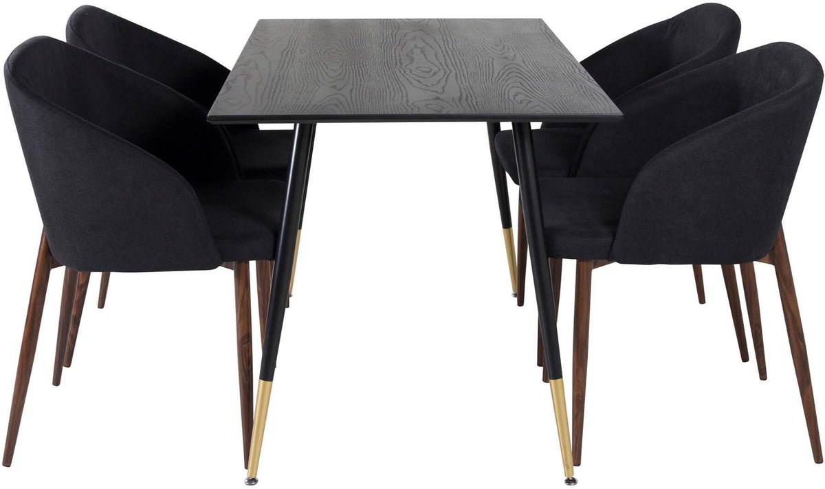 Dipp Esszimmerset + Arch 120cm/4St. in Schwarz, Natur präsentiert im Onlineshop von KAQTU Design AG. Esszimmerset ist von Venture Home
