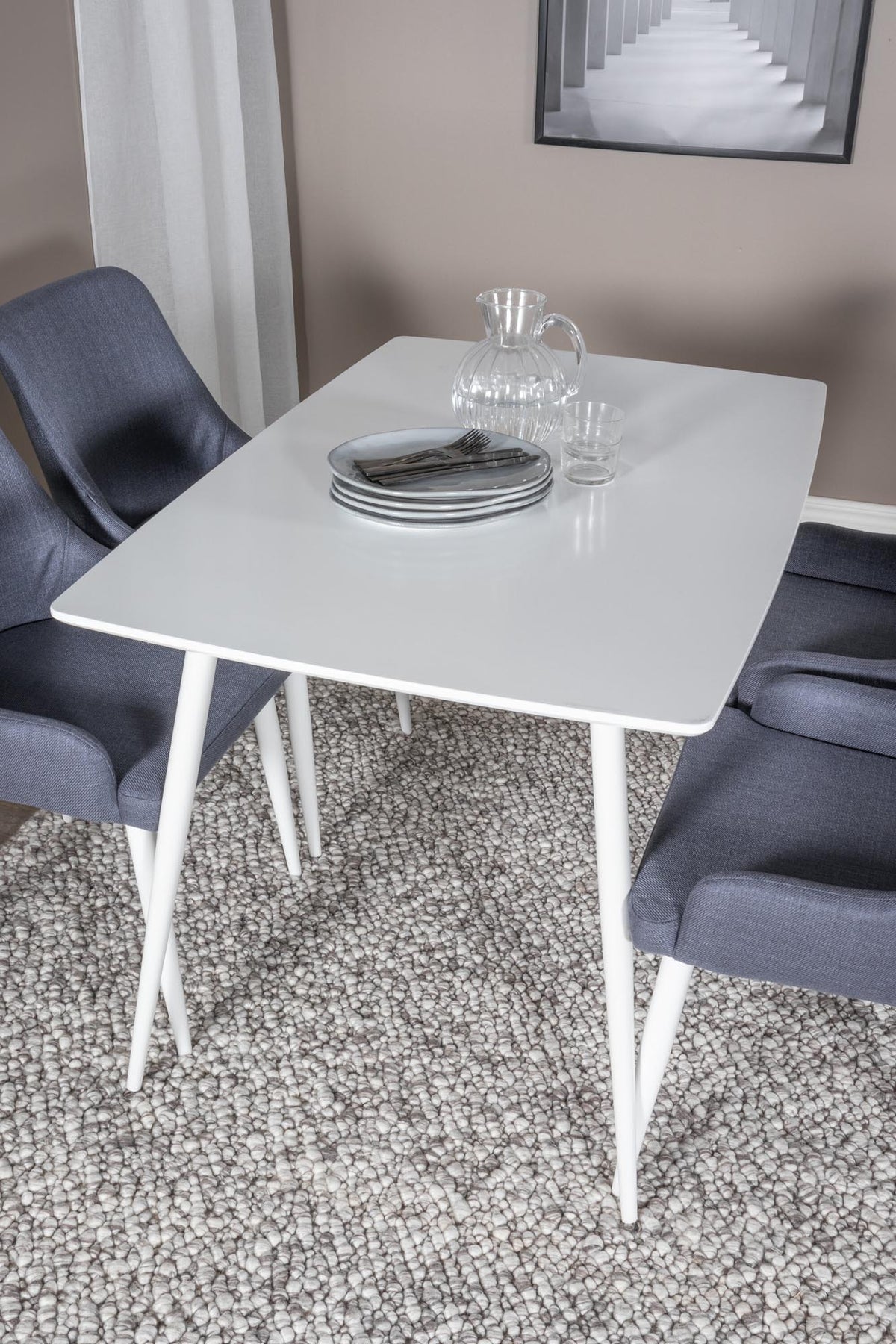 Polar Esszimmerset + Plaza 120cm/4St. in Blau Weiss präsentiert im Onlineshop von KAQTU Design AG. Esszimmerset ist von Venture Home