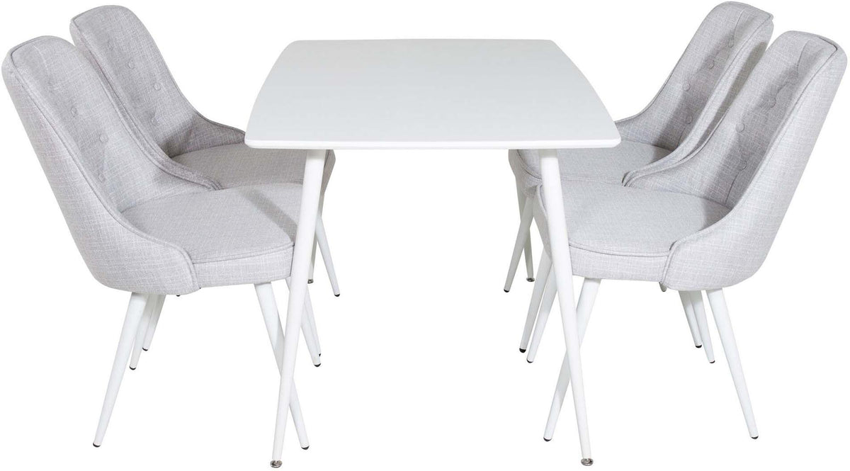 Polar Esszimmerset + Velvet Deluxe 120cm/4St. in Weiss präsentiert im Onlineshop von KAQTU Design AG. Esszimmerset ist von Venture Home