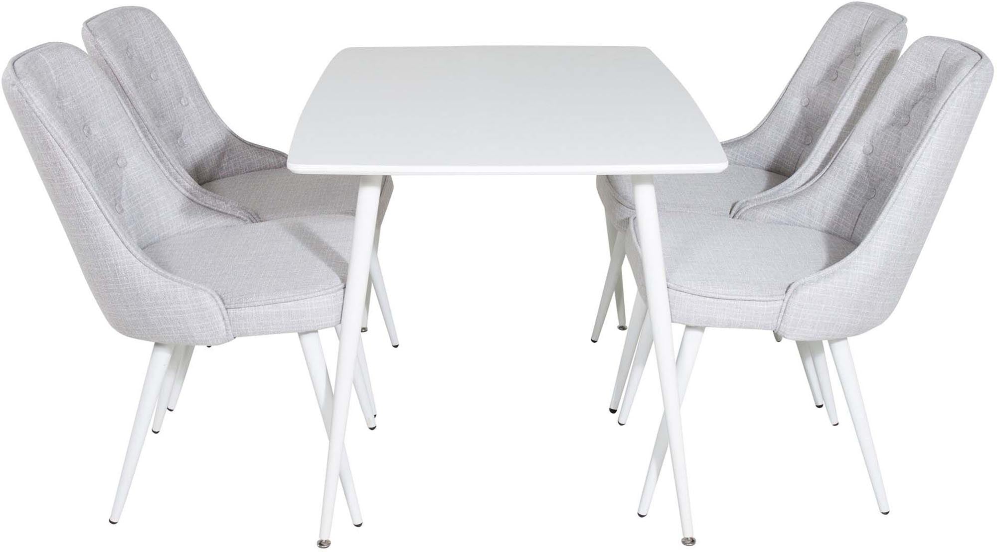 Elegantes Esszimmerset mit 120cm Tisch und 4 bequemen Velvet Deluxe Stühlen. Zeitlos, modern, einladend. Perfekt für gesellige Runden.