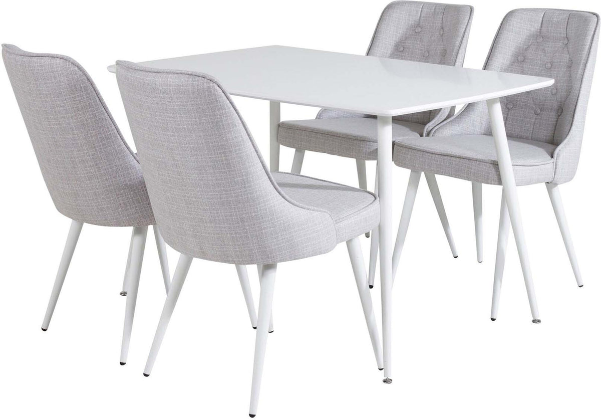 Polar Esszimmerset + Velvet Deluxe 120cm/4St. in Weiss präsentiert im Onlineshop von KAQTU Design AG. Esszimmerset ist von Venture Home