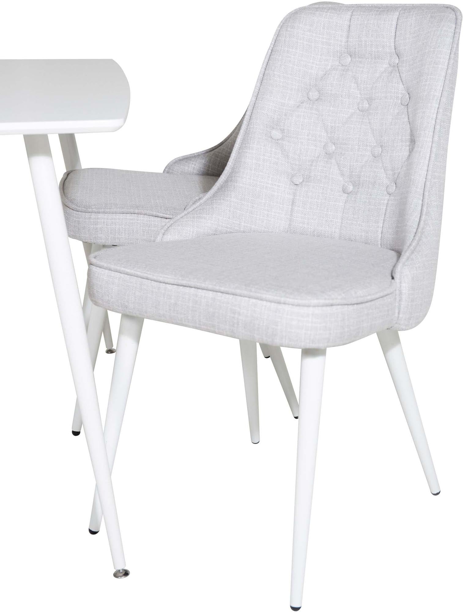 Stilvolles Polar Esszimmerset mit Velvet Deluxe Stühlen. Perfekt für gesellige Runden und festliche Anlässe. Komfort und Eleganz vereint.