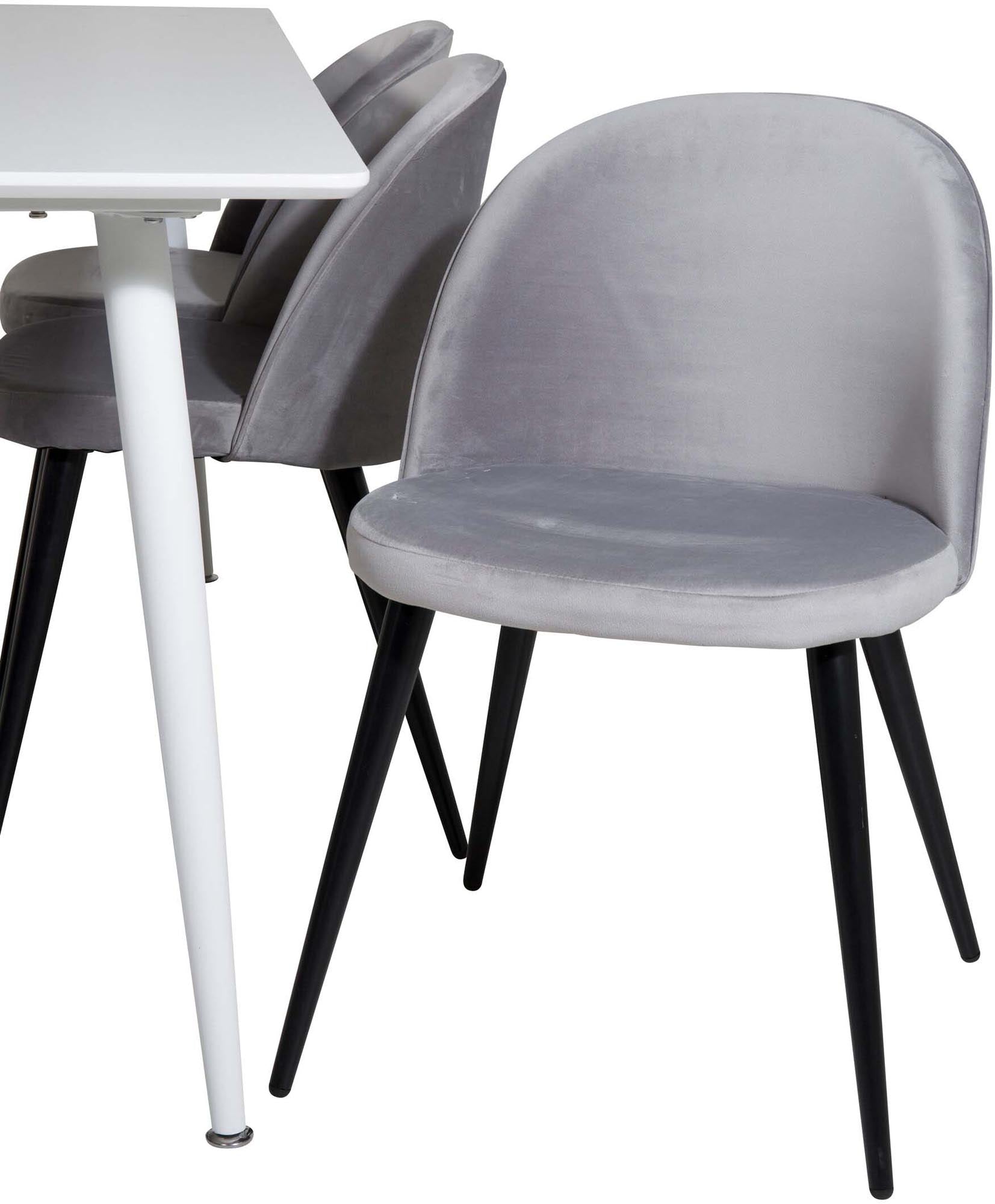 Stilvolles Polar Esszimmerset 180cm mit 6 luxuriösen Velvet-Stühlen. Perfekt für gesellige Abende und harmonische Wohnräume.