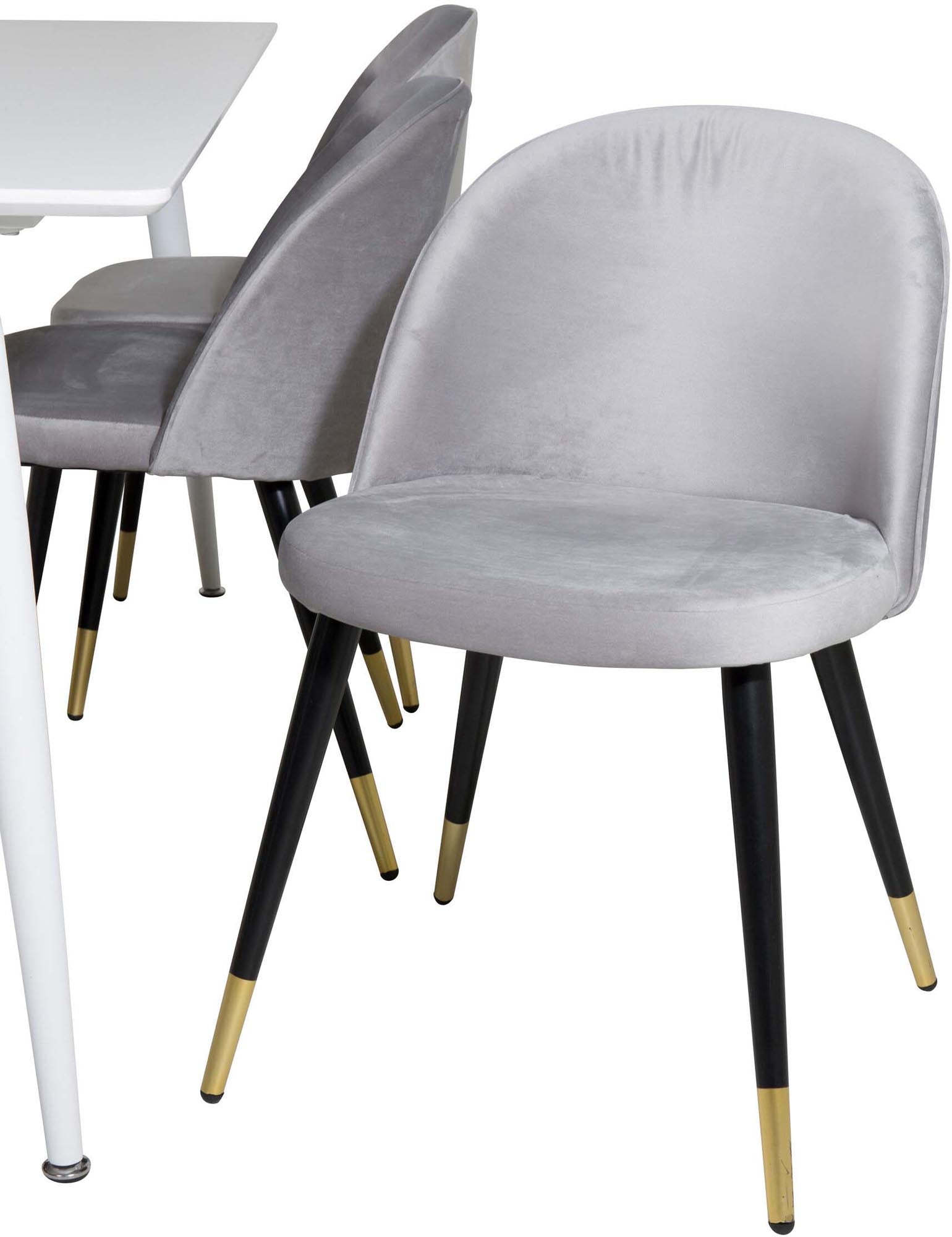 Stilvolles Polar Esszimmerset 180cm mit 6 bequemen Velvet-Stühlen. Perfekt für festliche Anlässe und entspannte Dinnerabende.