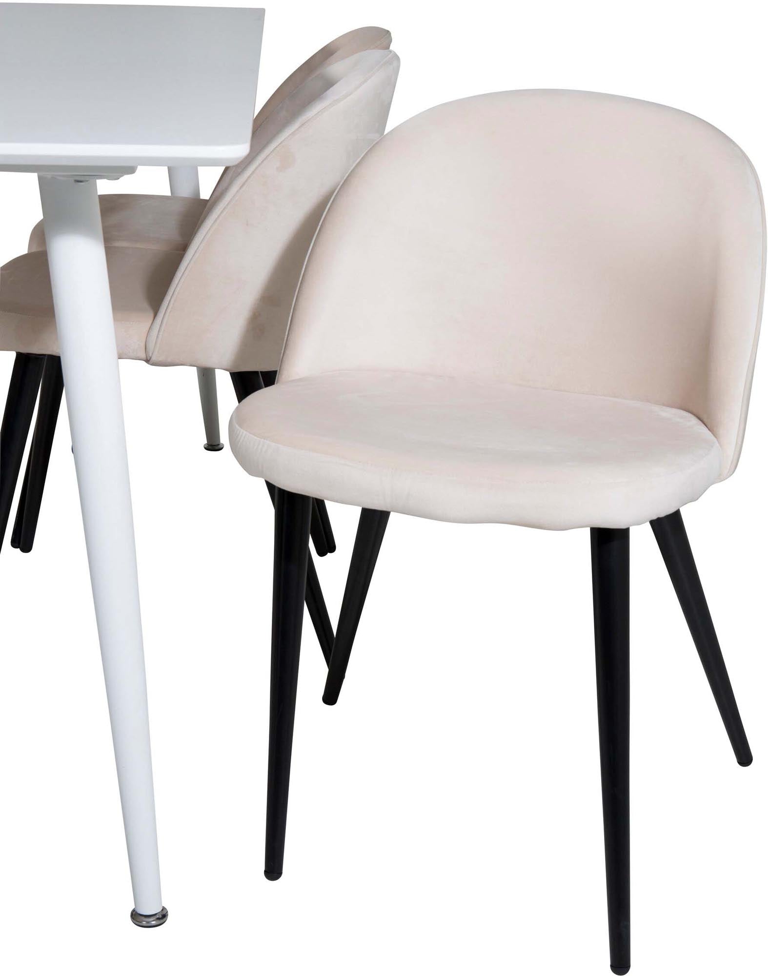 Modernes Polar Esszimmerset mit 6 Velvet-Stühlen, 180cm, von Venture Home.