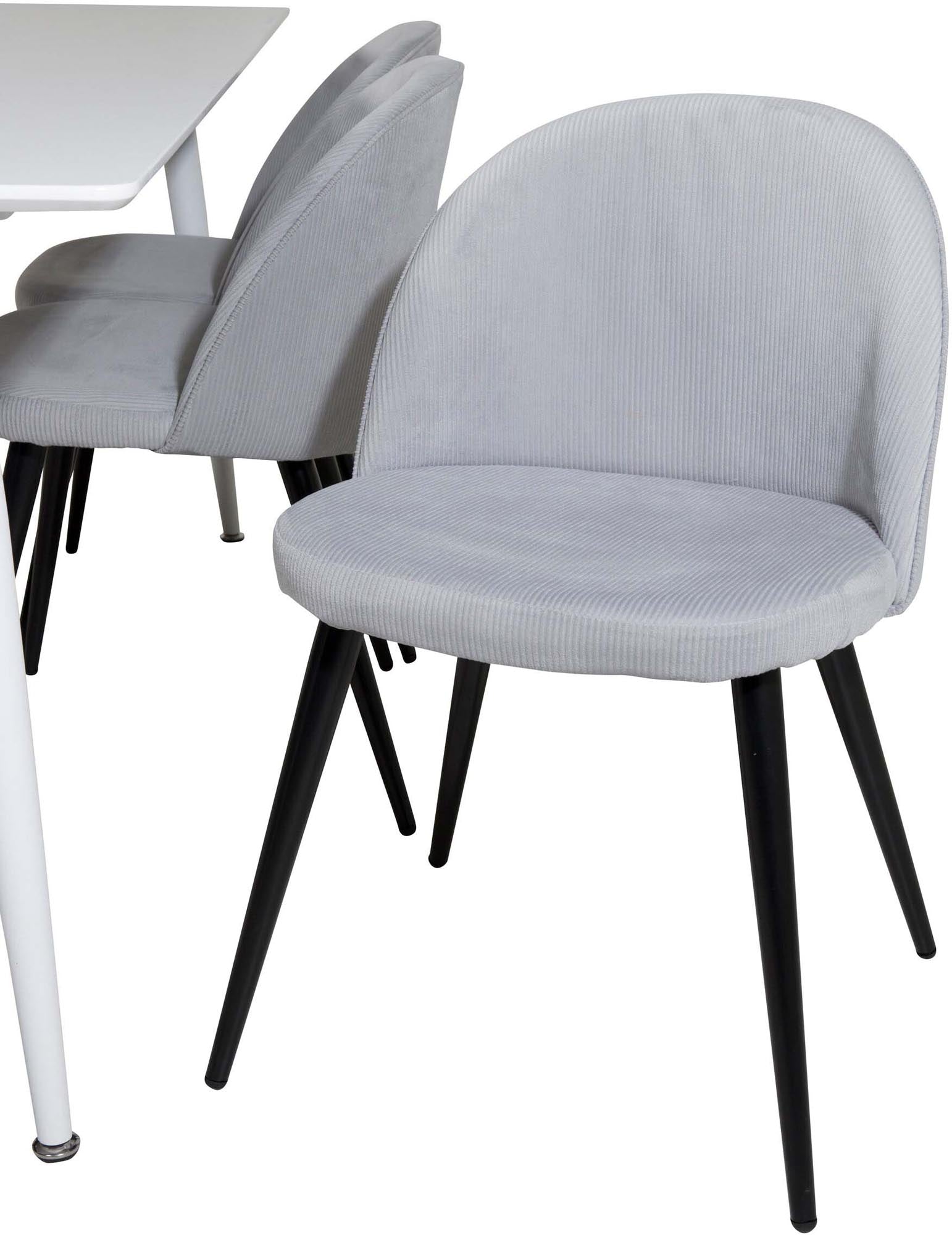 Zeitloses Polar Esszimmerset 180cm mit 6 bequemen Velvet-Stühlen. Perfekt für gesellige Abende und stilvolle Einrichtung.