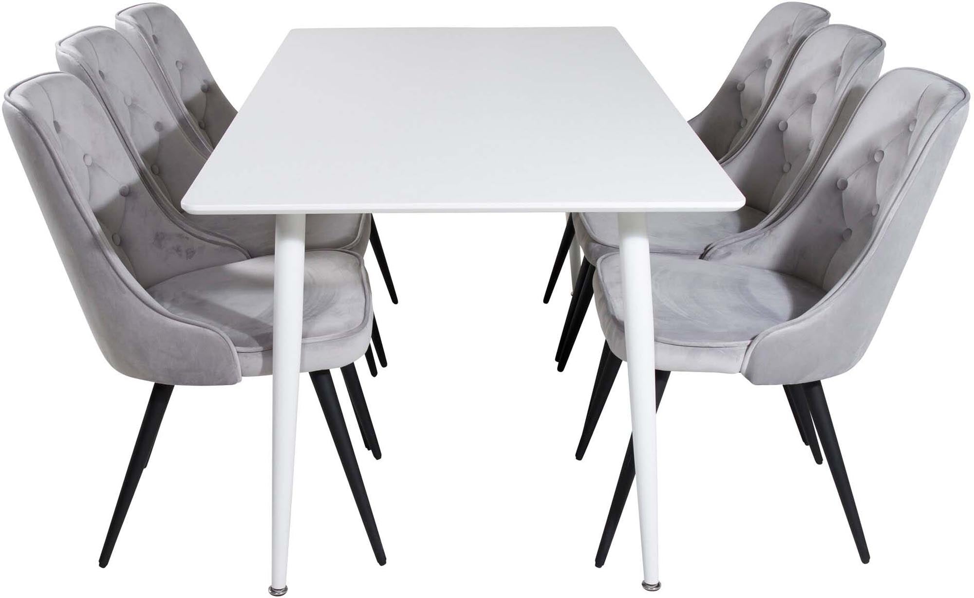 Elegantes Polar Esszimmerset 180cm mit 6 edlen Velvet Stühlen.