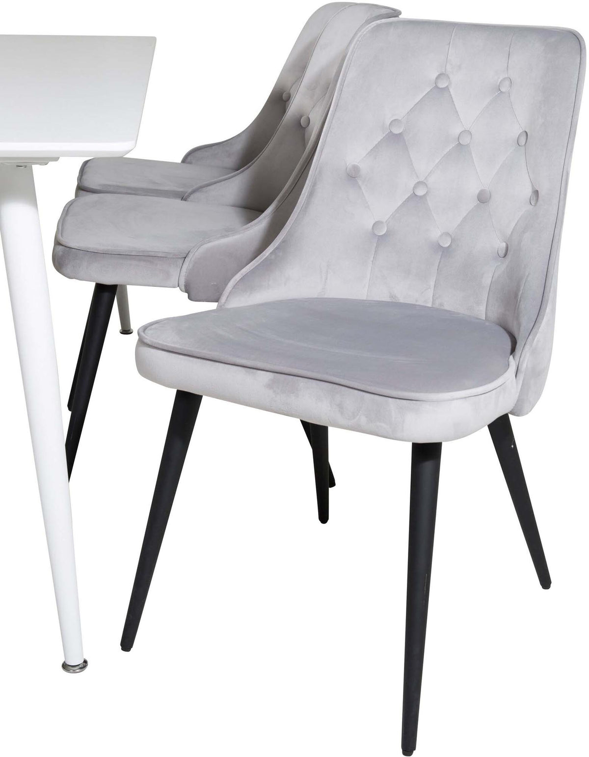 Polar Esszimmerset + Velvet Deluxe 180cm/6St. in Schwarz präsentiert im Onlineshop von KAQTU Design AG. Esszimmerset ist von Venture Home