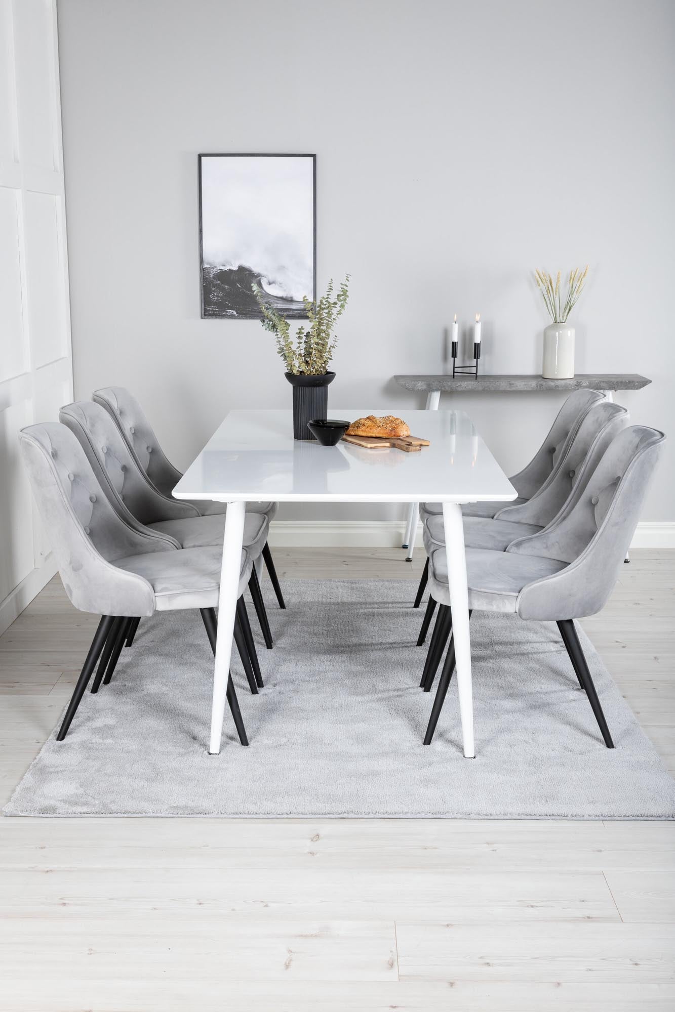 Stilvolles Polar Esszimmerset 180cm für 6, Velvet Deluxe von Venture.