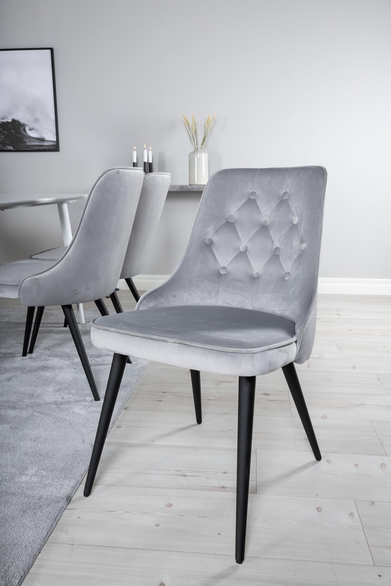 Luxuriöses Polar Esszimmerset 180cm für 6, Velvet Deluxe von Venture.