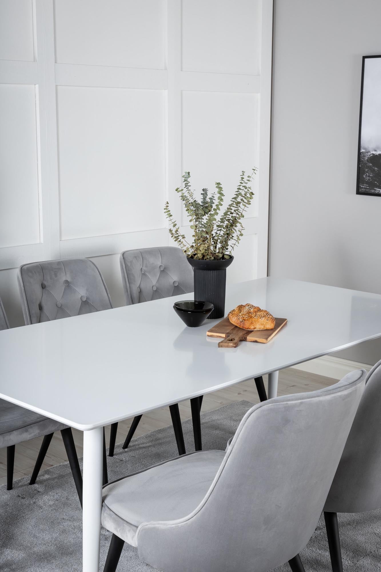 Elegantes Polar Esszimmerset 180cm für 6, Velvet Deluxe von Venture.