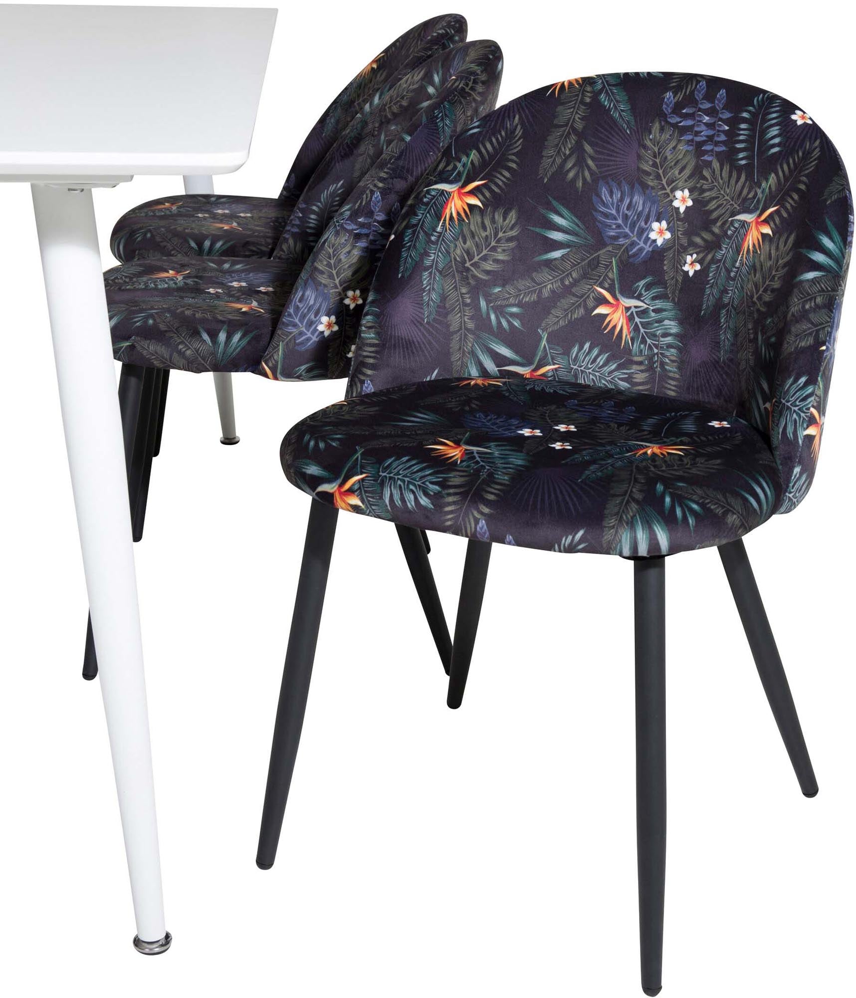 Stilvolles Polar Esszimmerset 180cm mit 6 luxuriösen Velvet-Stühlen von Venture Home. Perfekt für gesellige Abende und elegantes Dining.