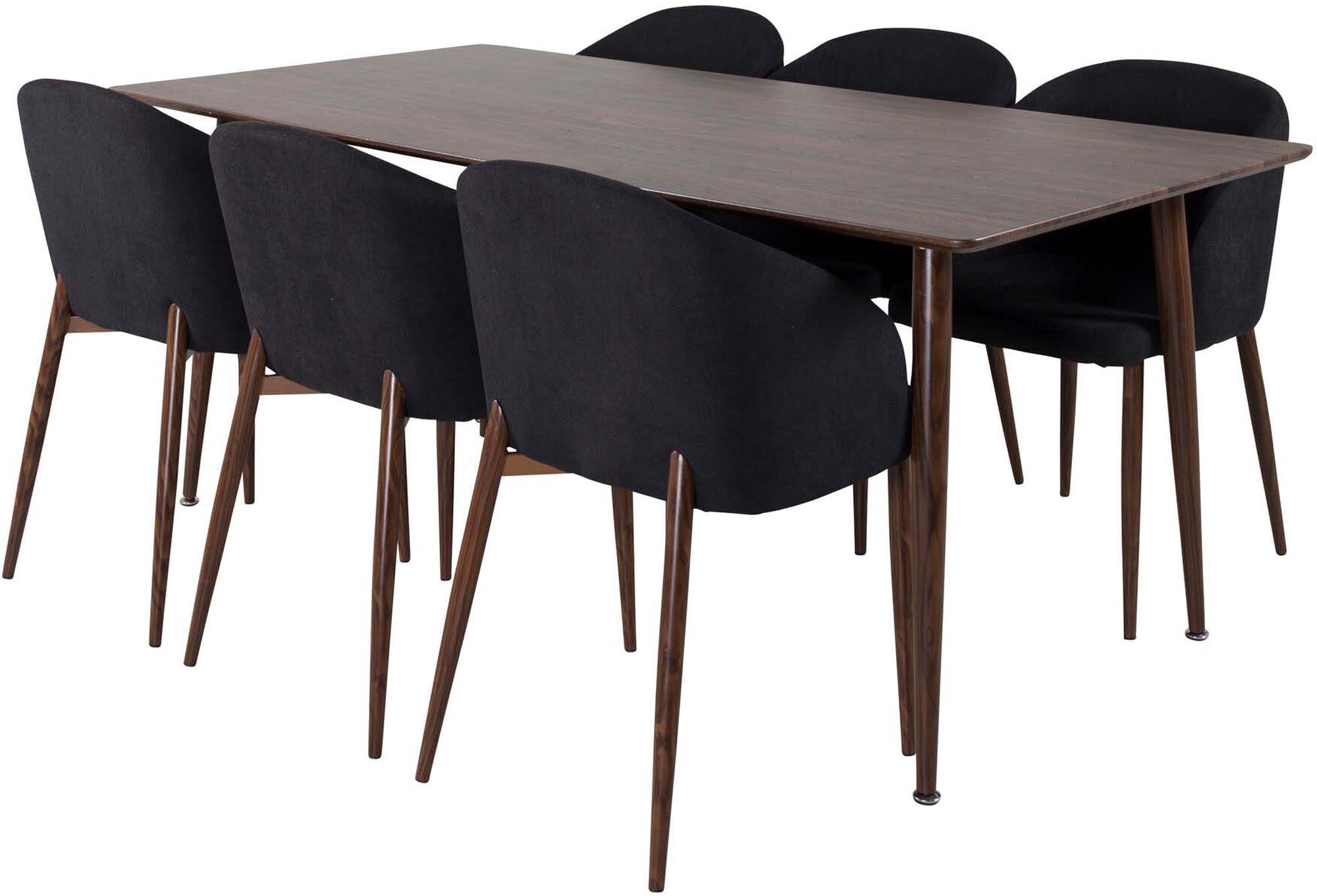 Elegantes Polar Esszimmerset mit 180 cm Tisch und 6 komfortablen Stühlen von Venture Home. Ideal für stilvolle Essbereiche.