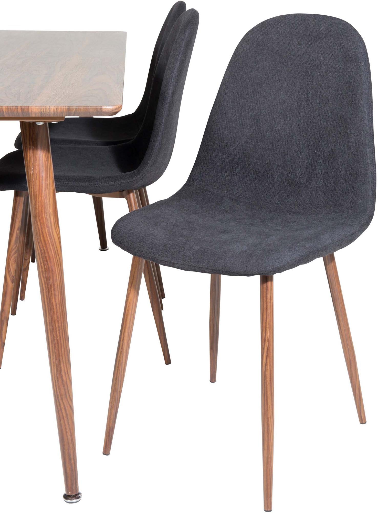 Elegantes Polar Esszimmerset von Venture Home: 180 cm Tisch und 6 luxuriöse Samtstühle für stilvolle Dinner und gemütliche Abende.