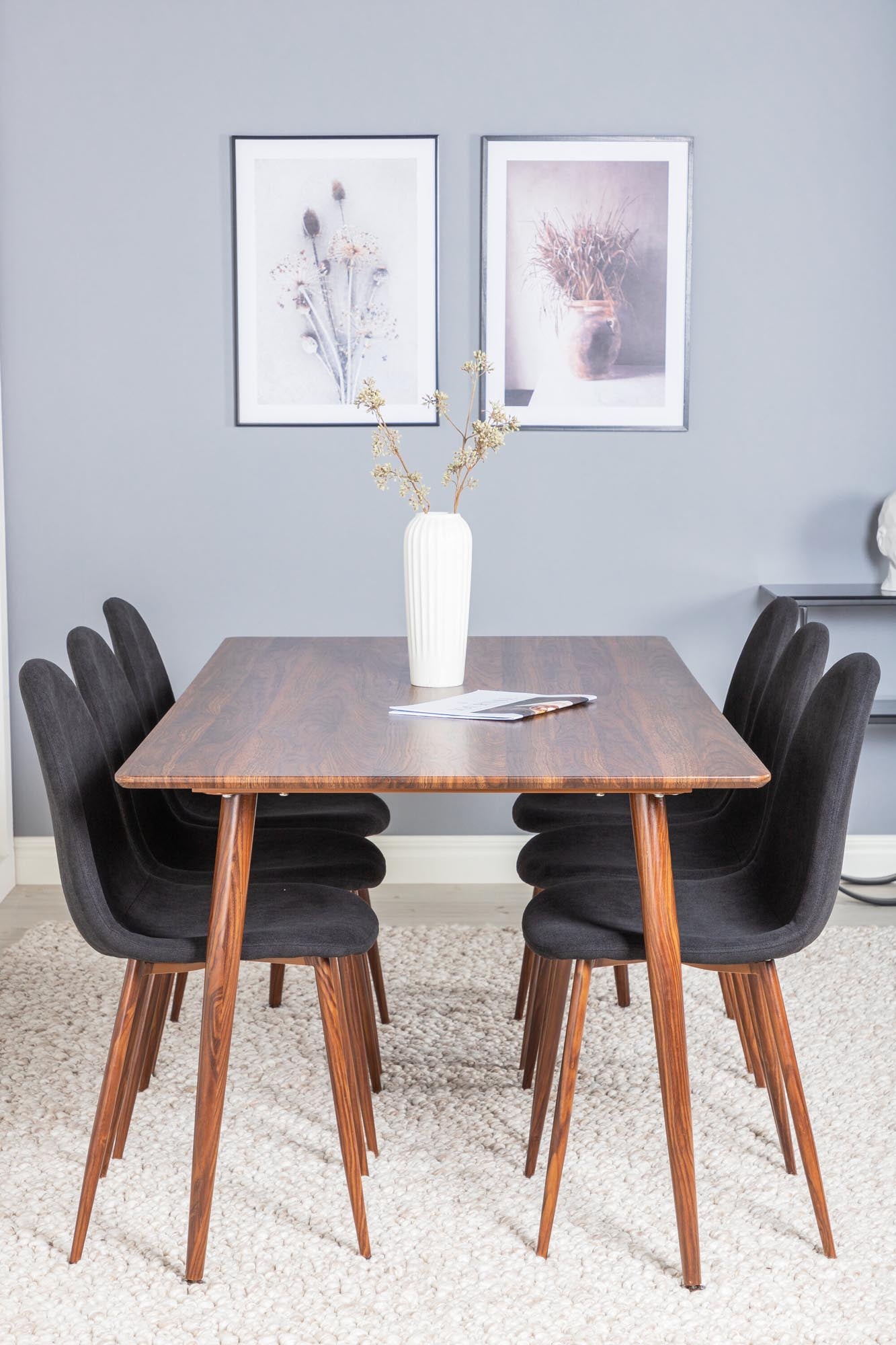 Elegantes Polar Esszimmerset für 6 Personen mit 180cm Tisch.