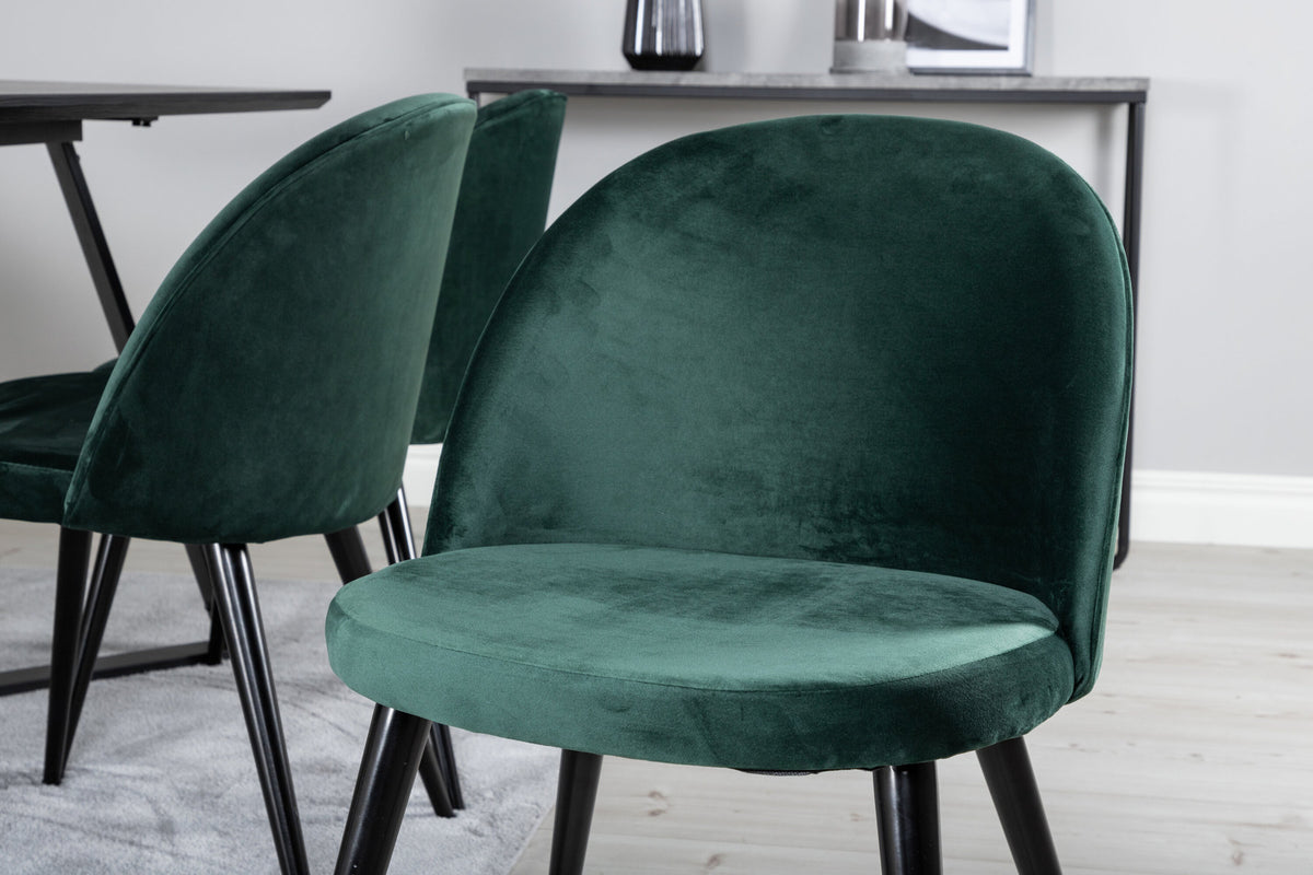 Marina Esszimmerset Velvet 180cm/6St. in Schwarz / Grün präsentiert im Onlineshop von KAQTU Design AG. Esszimmerset ist von Venture Home