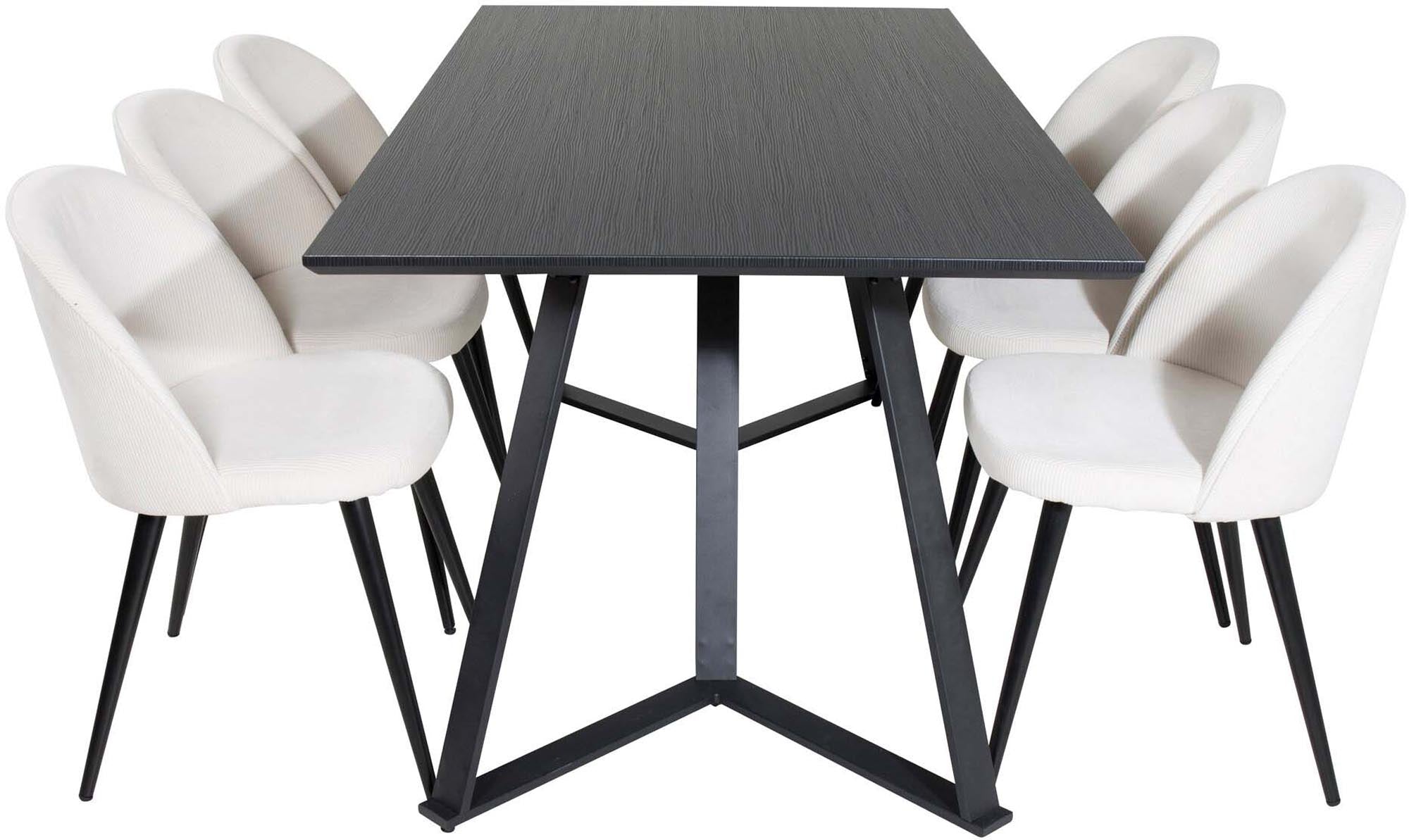 Entdecken Sie das Marina Esszimmerset Velvet 180cm/6St. von Venture Home – ein stilvolles Ensemble für gesellige Abende und festliche Anlässe.