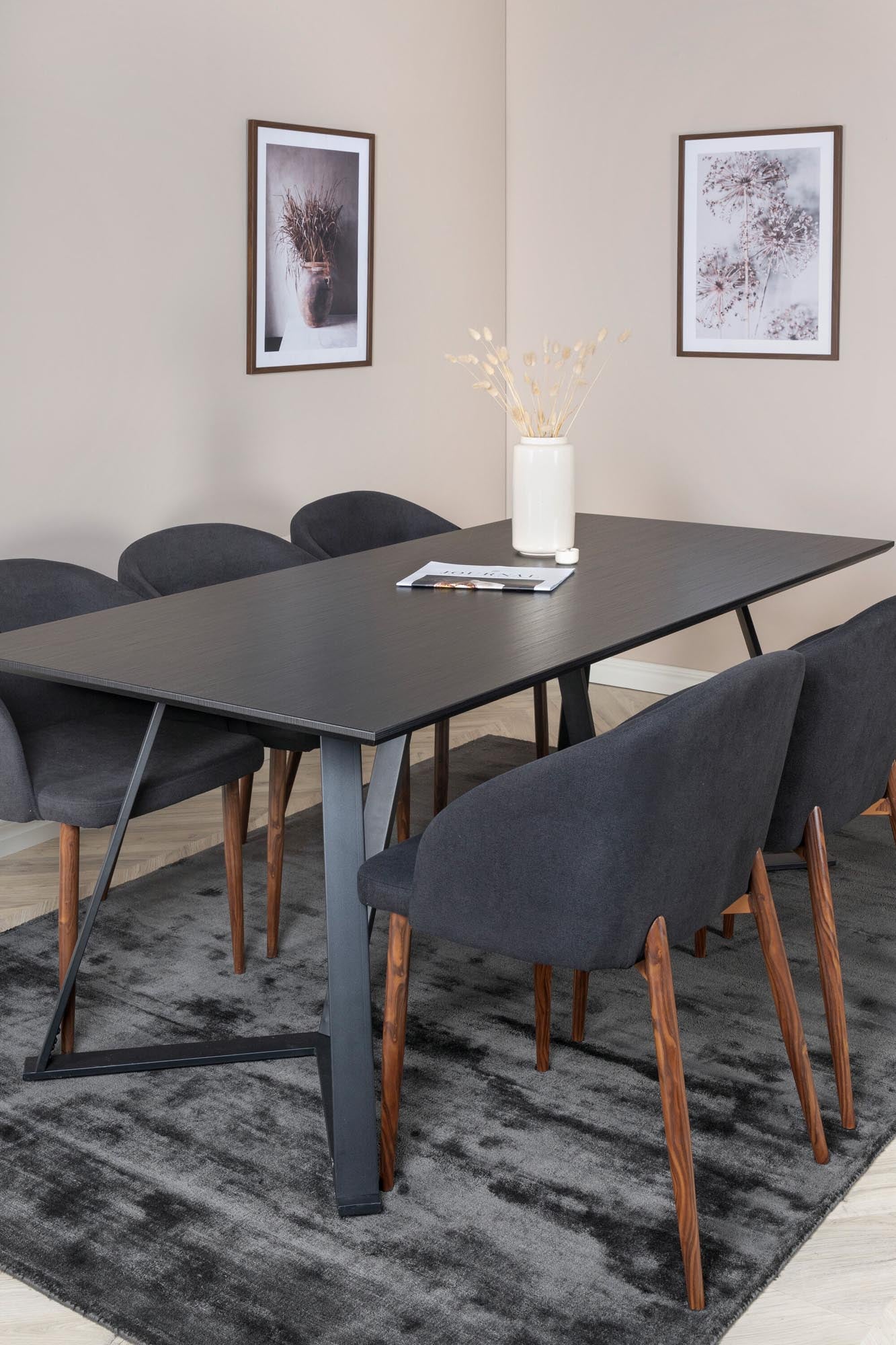 Elegantes Esszimmerset Marina Arctic 180cm mit 6 bequemen Stühlen in Khaki. Perfekt für Familienessen und stilvolle Zusammenkünfte.