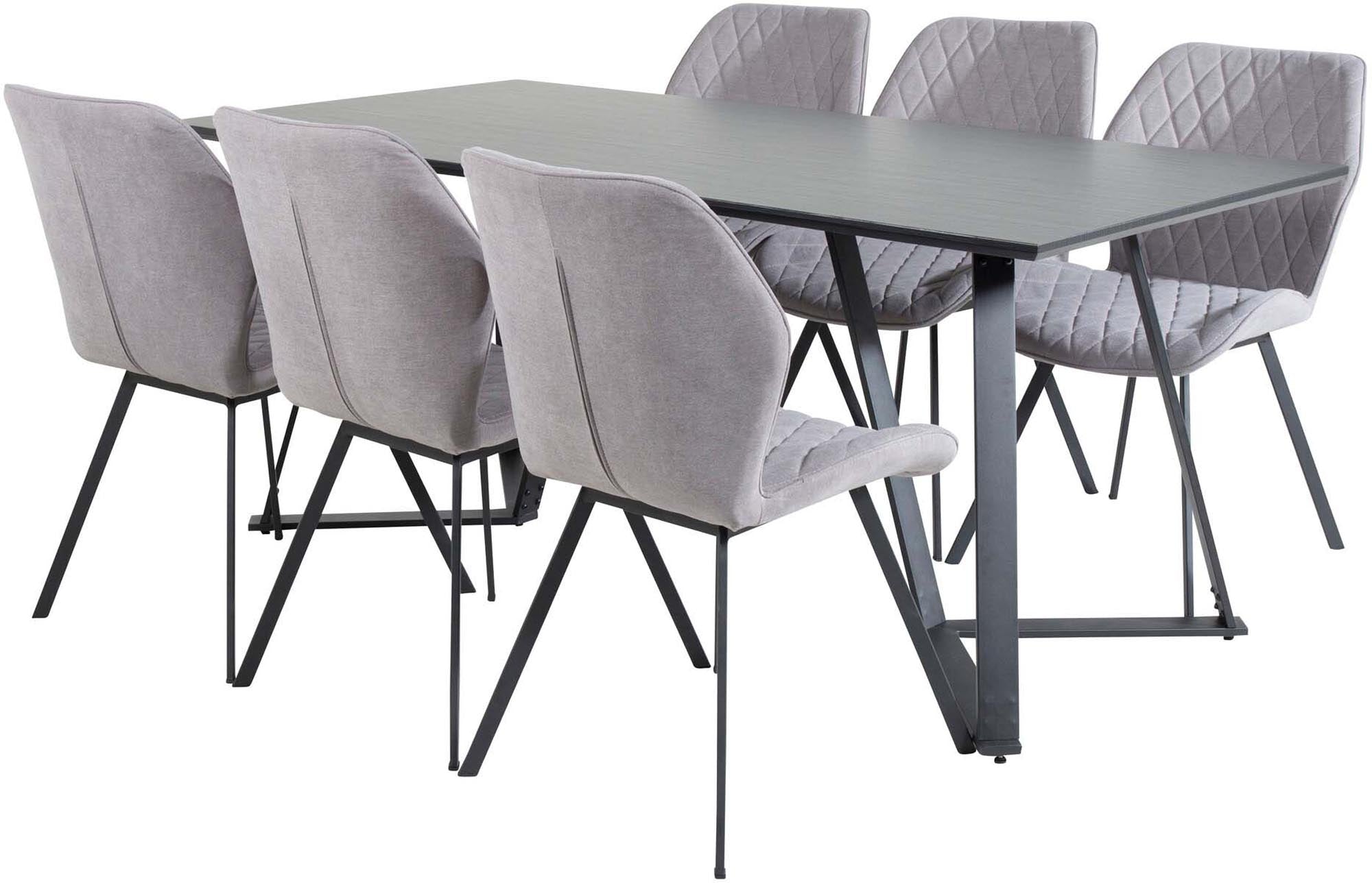 Marina Esszimmerset Gemma: Elegantes 180 cm Set mit 6 komfortablen Stühlen für unvergessliche Essmomente in Ihrem Zuhause.