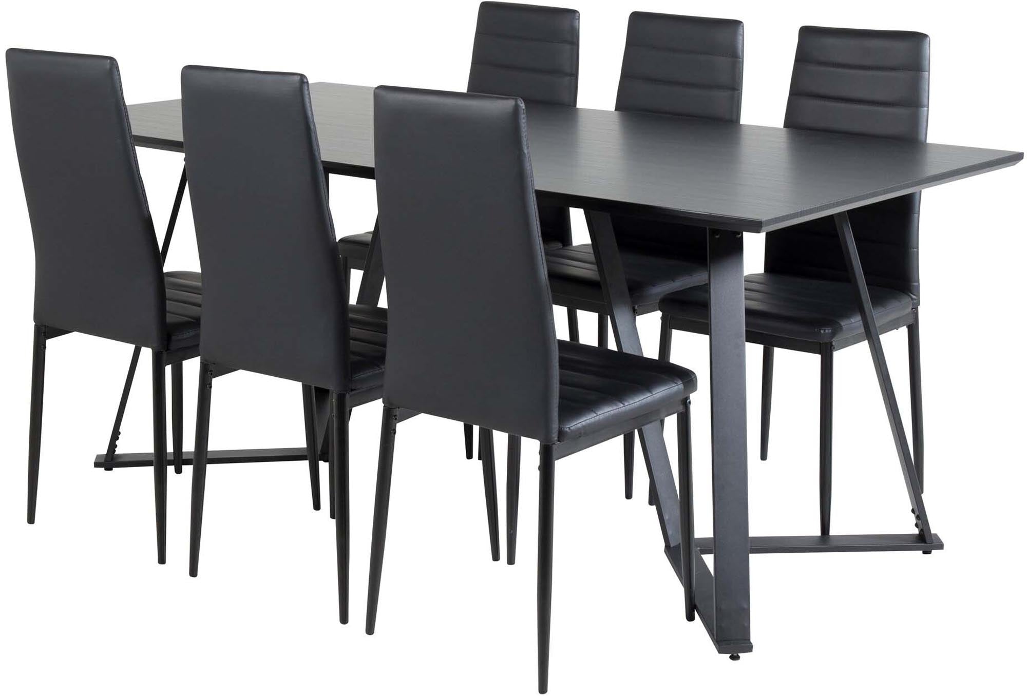 Modernes Esszimmerset Slim von Venture Home, 180 cm Tisch für 6 Personen, pflegeleichte Materialien, elegantes Design für jedes Zuhause.