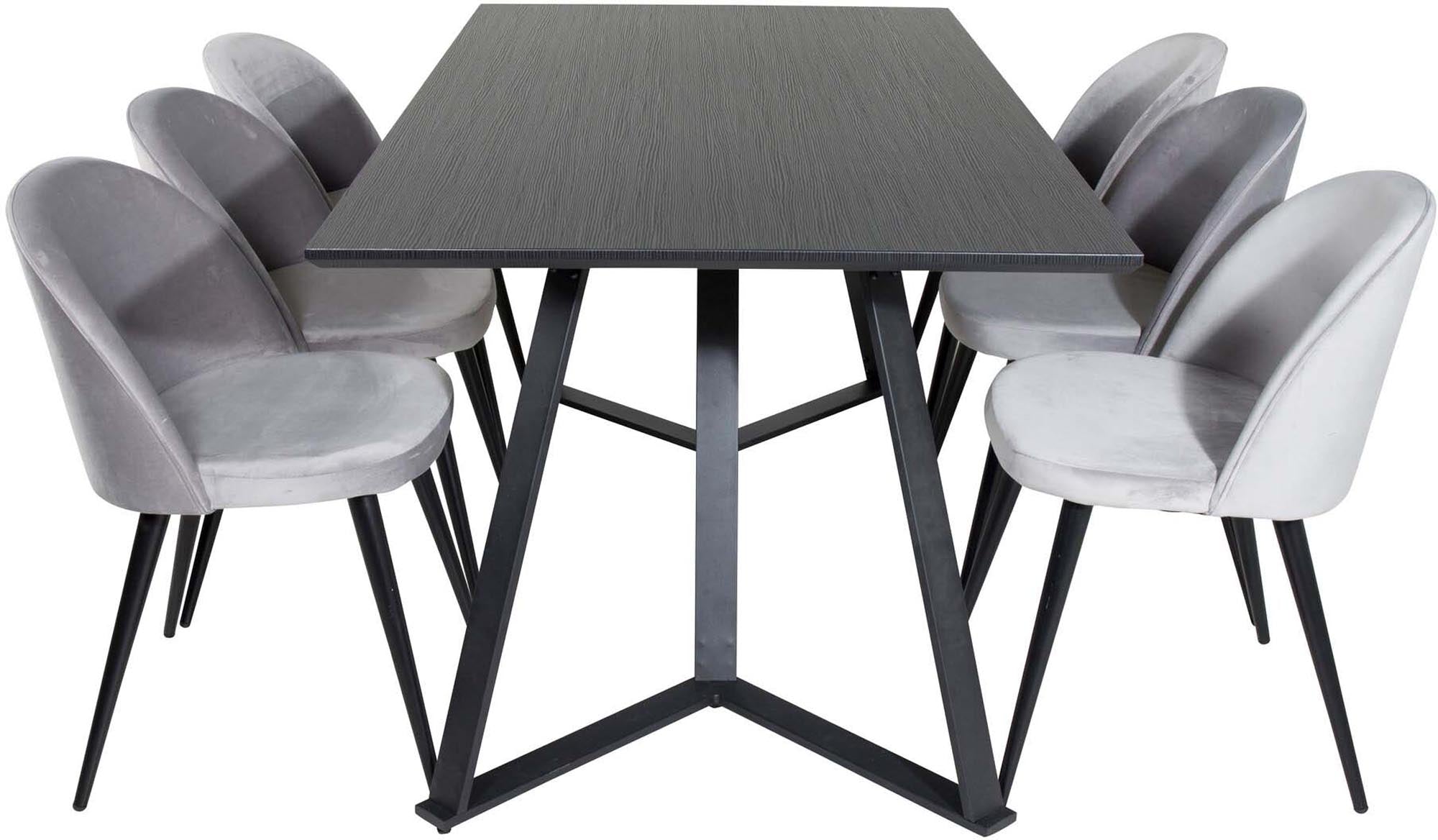 Entdecken Sie das Marina Esszimmerset Velvet 180cm/6St. von Venture Home – ein elegantes Set mit komfortablen Stühlen, ideal für gesellige Runden.