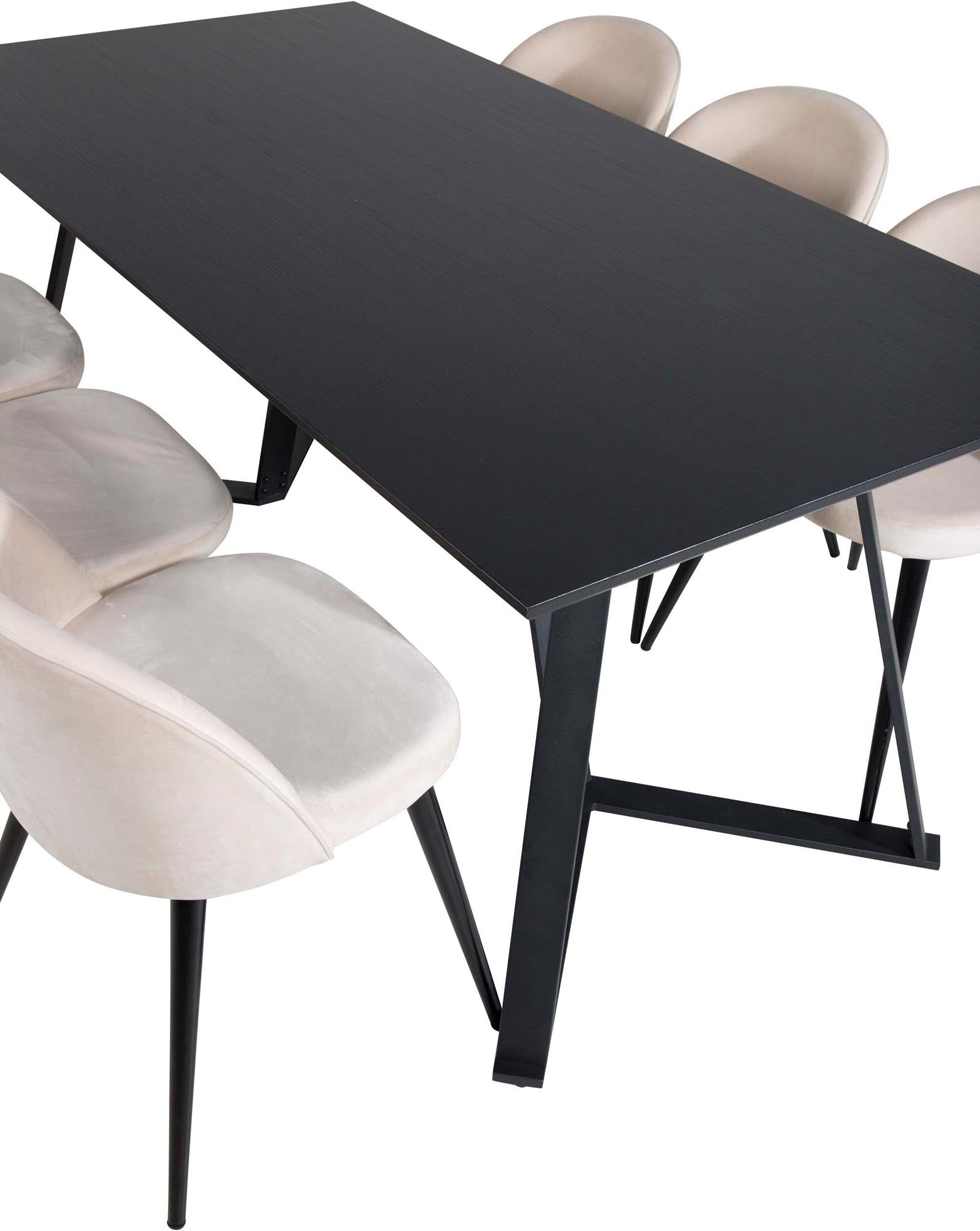 Entdecken Sie das Marina Esszimmerset Velvet 180cm/6St. von Venture Home – ein stilvolles Ensemble für gesellige Abende und festliche Anlässe.