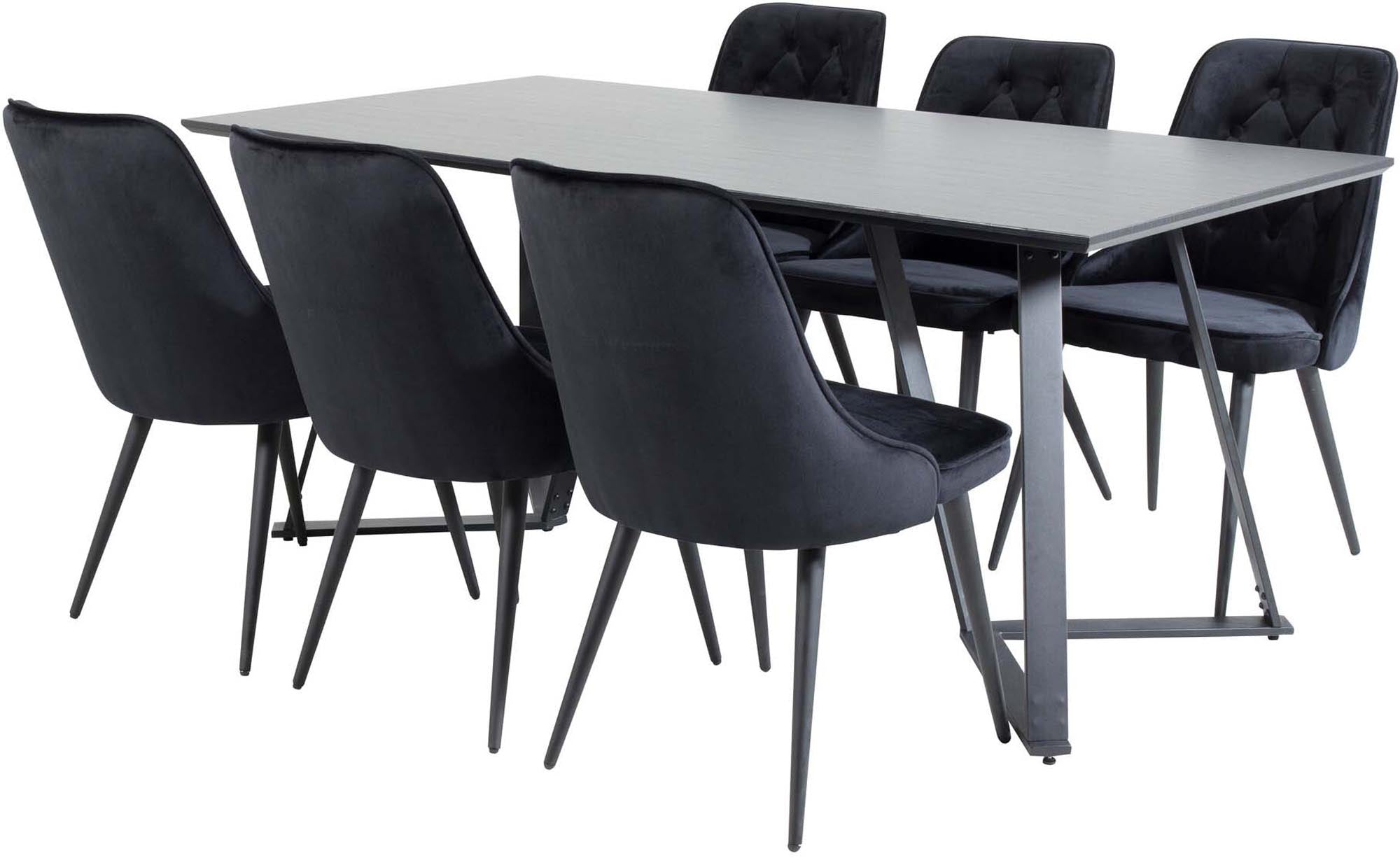 Entdecken Sie das Marina Esszimmerset Velvet von Venture Home: Eleganz und Komfort für gesellige Abende mit bis zu 6 Personen.