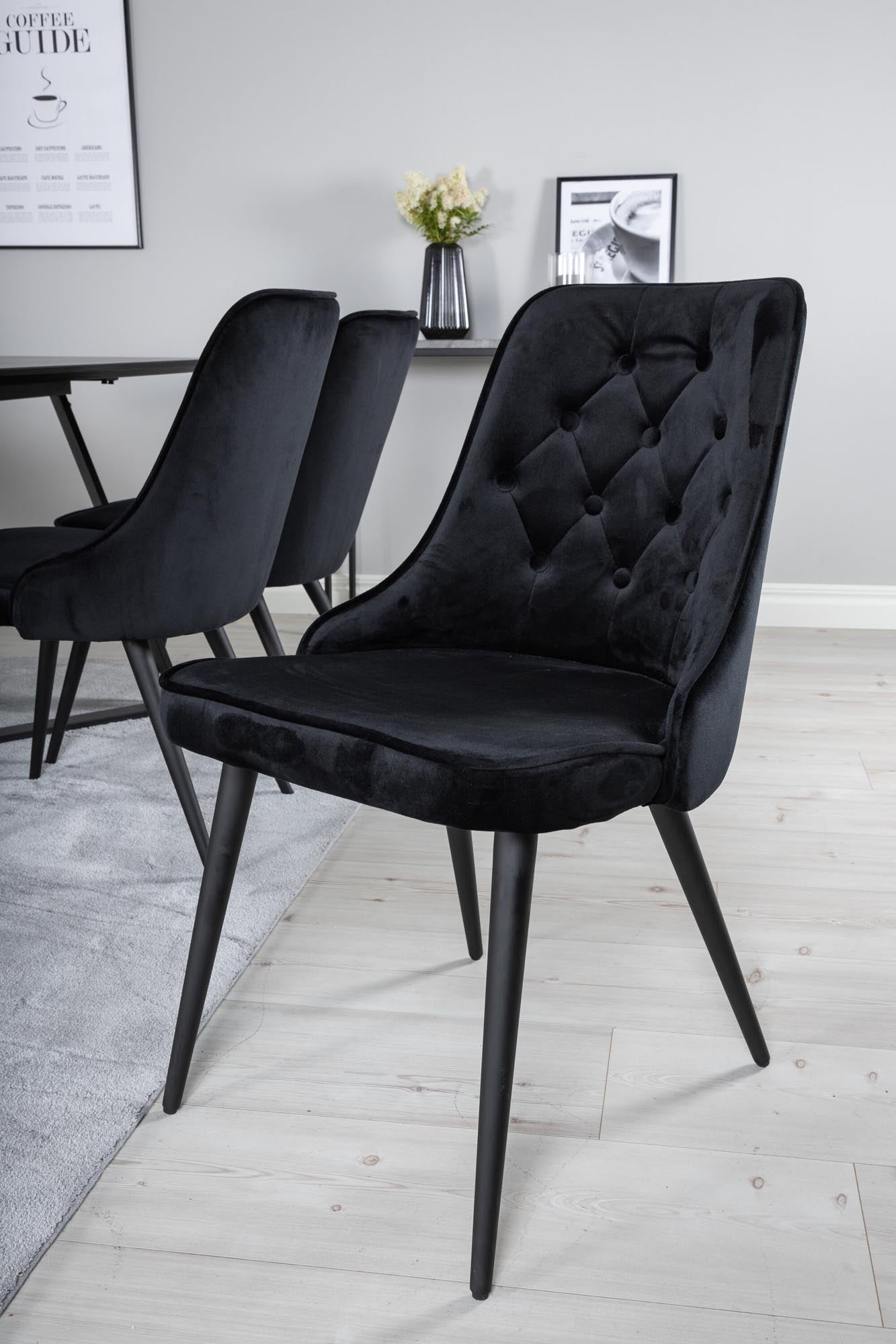 Marina Esszimmerset Velvet: Moderner Esstisch für 6 Personen mit luxuriösen Stühlen. Perfekt für festliche Anlässe und gemütliche Zusammenkünfte.