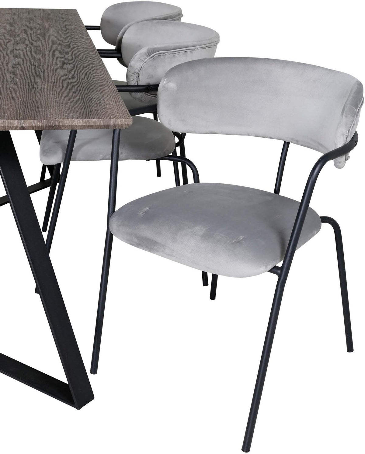Marina Esszimmerset Arrow 180cm/6St. in Schwarzgrau präsentiert im Onlineshop von KAQTU Design AG. Esszimmerset ist von Venture Home