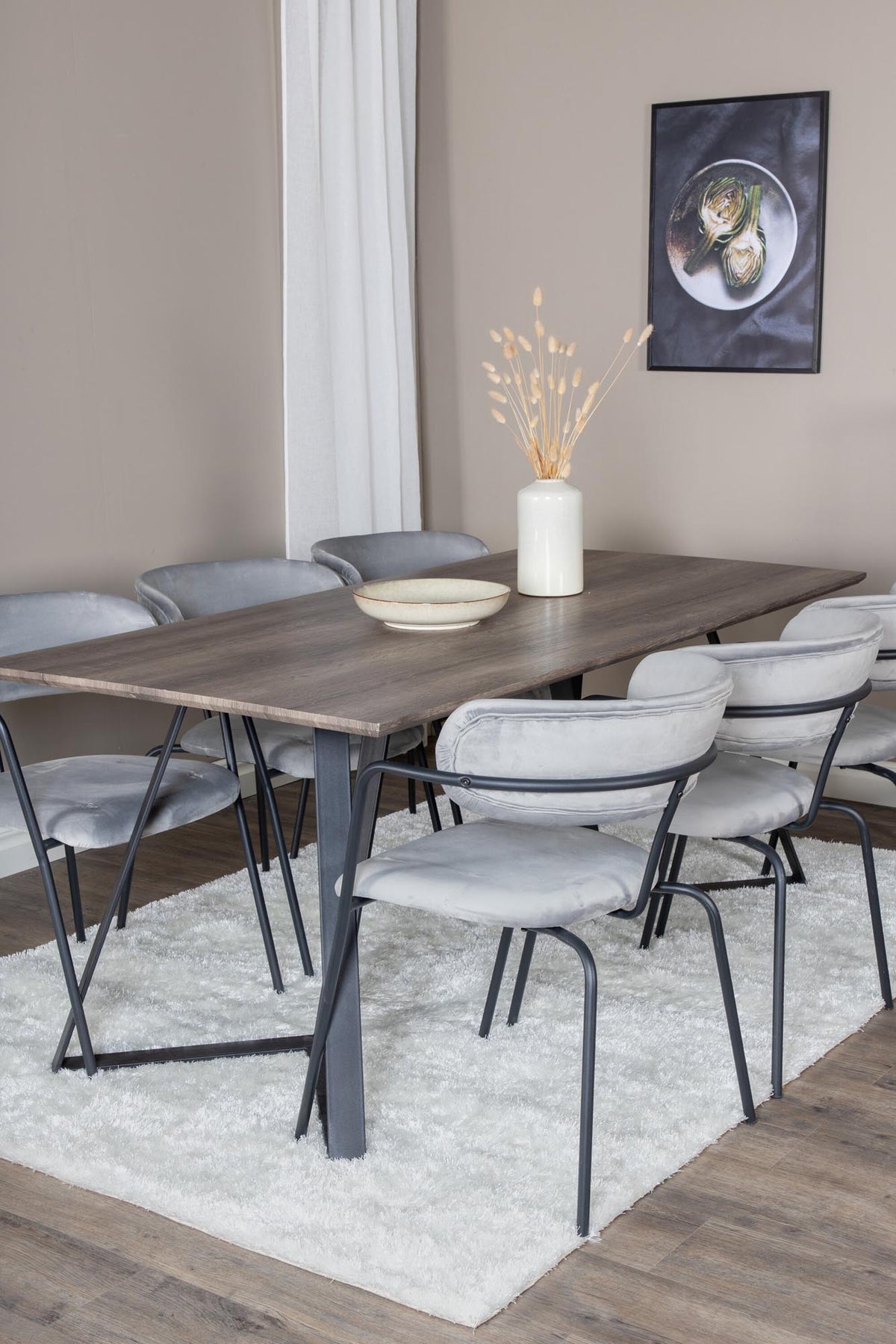 Marina Esszimmerset Arrow 180cm/6St. in Schwarzgrau präsentiert im Onlineshop von KAQTU Design AG. Esszimmerset ist von Venture Home