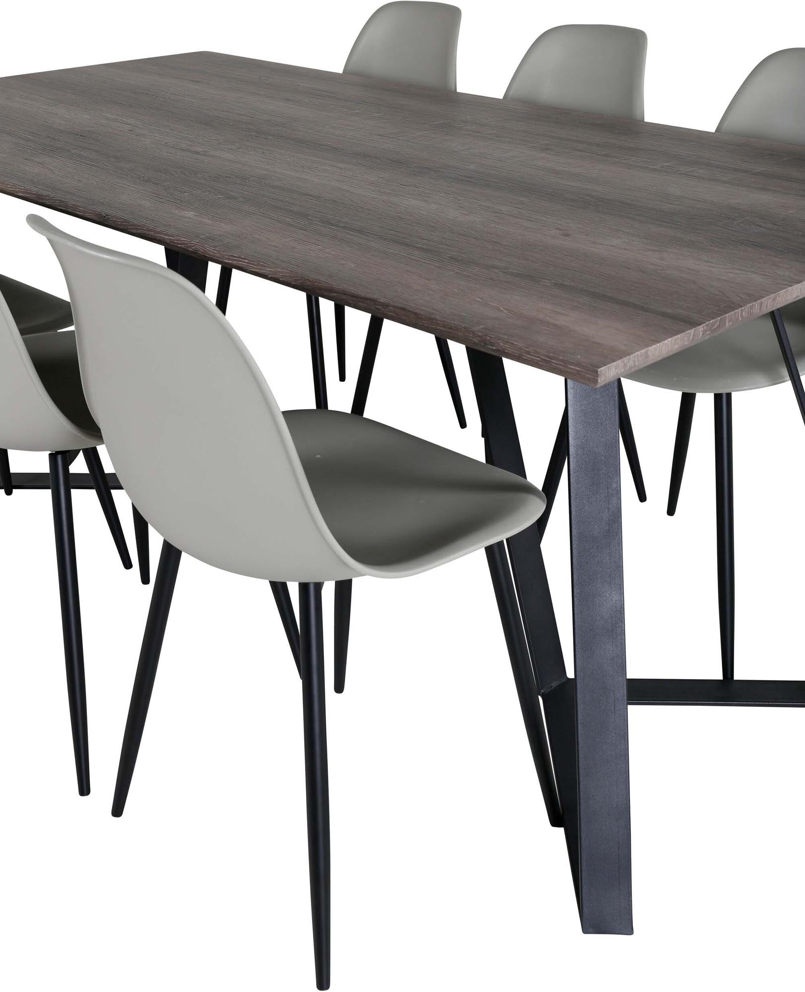 Modernes Esszimmerset mit 180 cm Tisch und 6 Stühlen, stilvolles Design, perfekt für ein elegantes und gemütliches Ambiente.