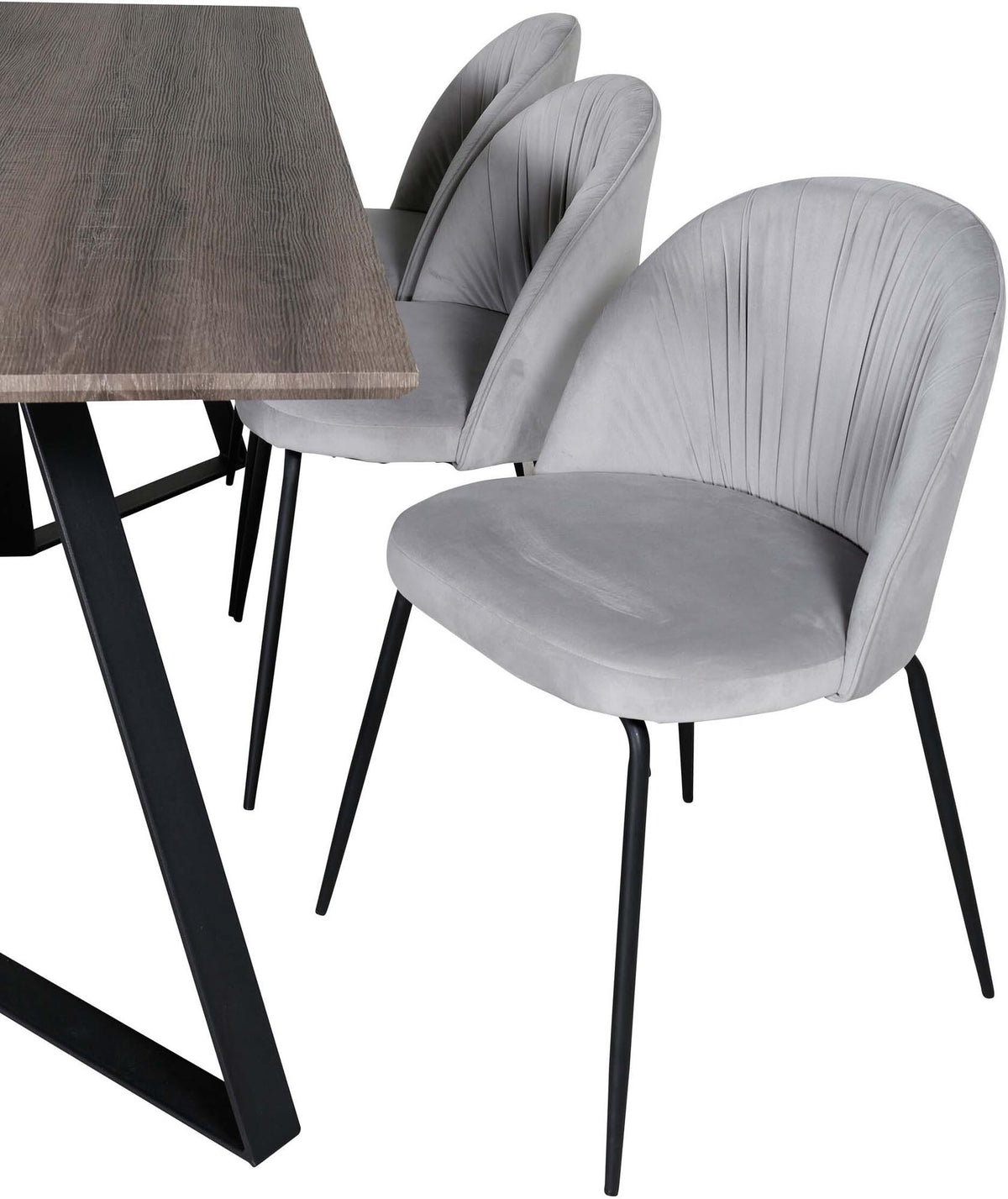 Marina Esszimmerset Wrinkles 180cm/6St. in Schwarzgrau präsentiert im Onlineshop von KAQTU Design AG. Esszimmerset ist von Venture Home