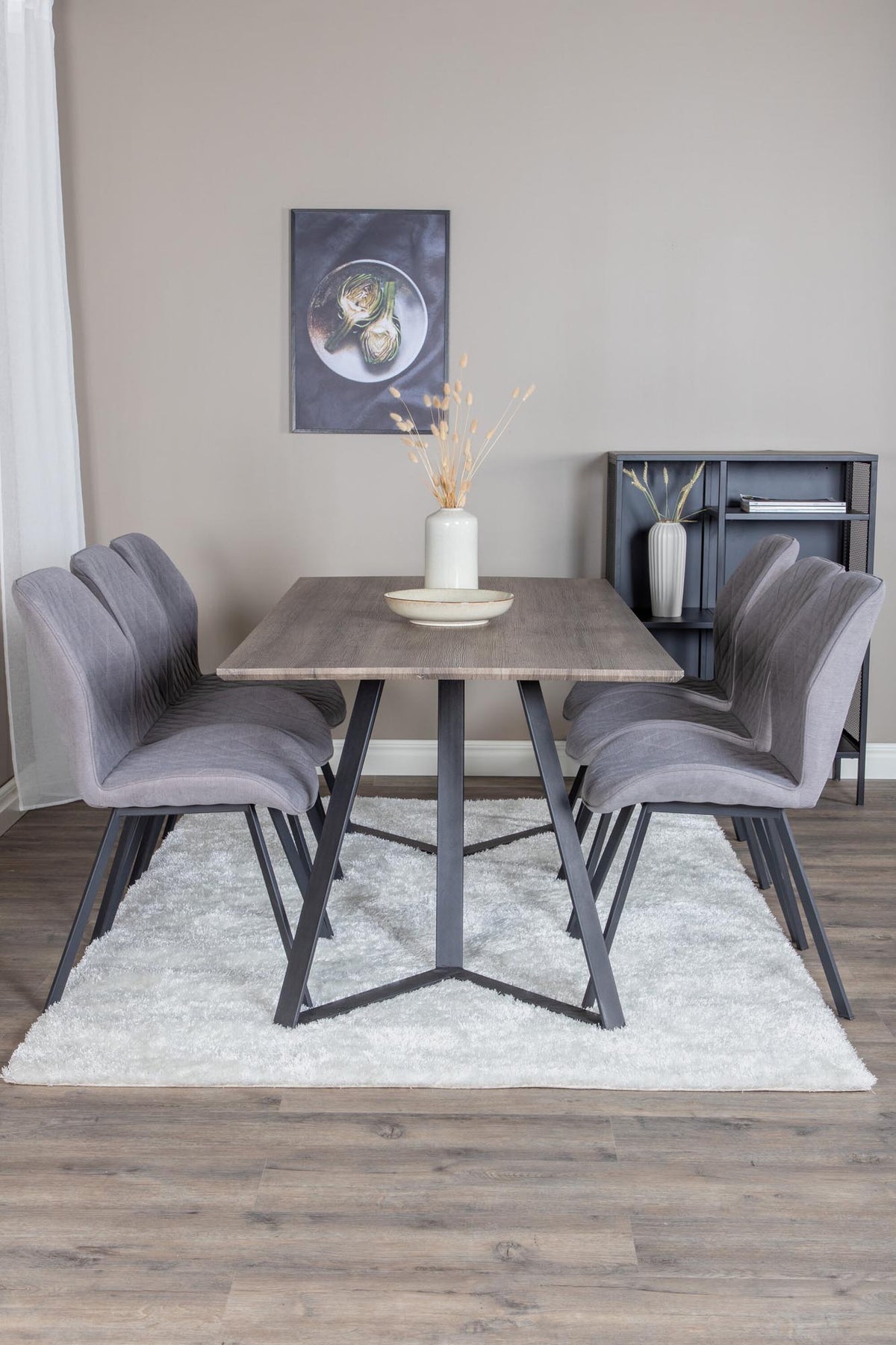 Marina Esszimmerset Gemma 180cm/6St. in Braun / Schwarz / Grau präsentiert im Onlineshop von KAQTU Design AG. Esszimmerset ist von Venture Home