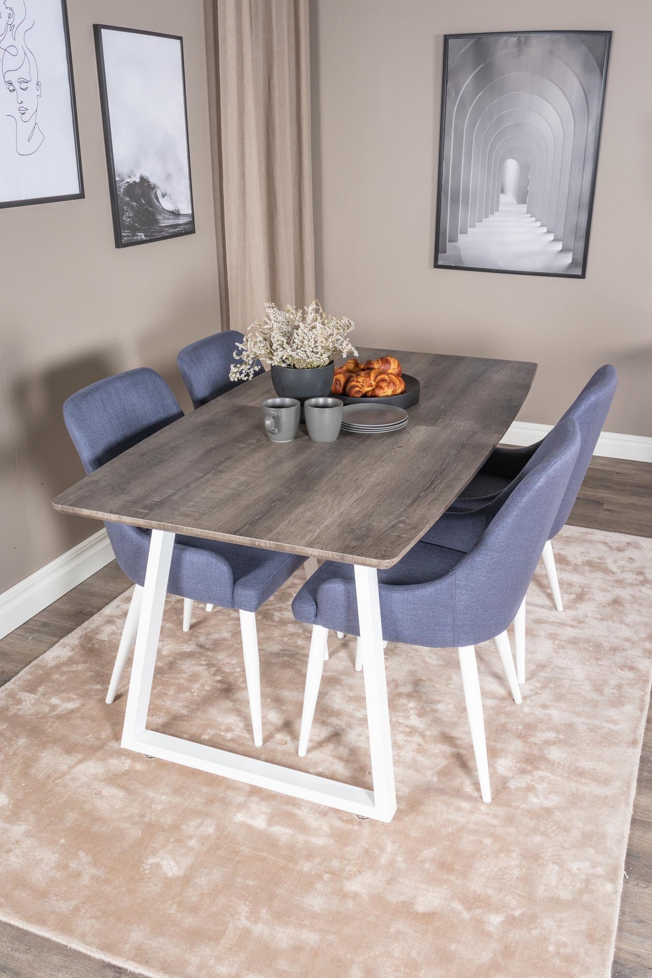 Inca Esszimmerset: Ausziehbarer Tisch (160cm) mit 4 stilvollen Stühlen. Ideal für Feste und den Alltag, vereint modernes Design mit Funktionalität.