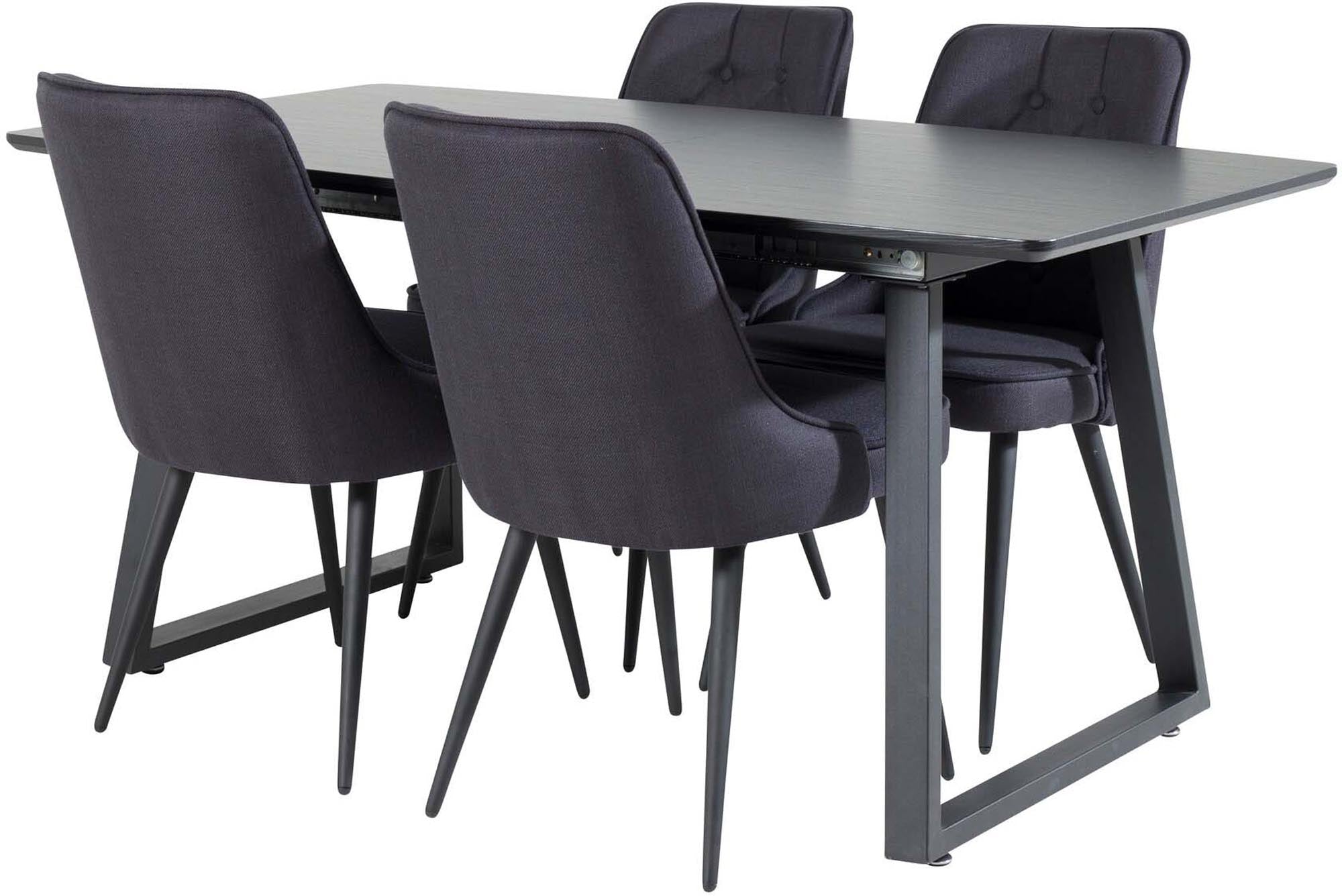 Inca Esszimmerset: Eleganter, ausziehbarer Tisch (160 cm) mit luxuriösen Samt-Stühlen für unvergessliche Familienfeiern und stilvolle Anlässe.