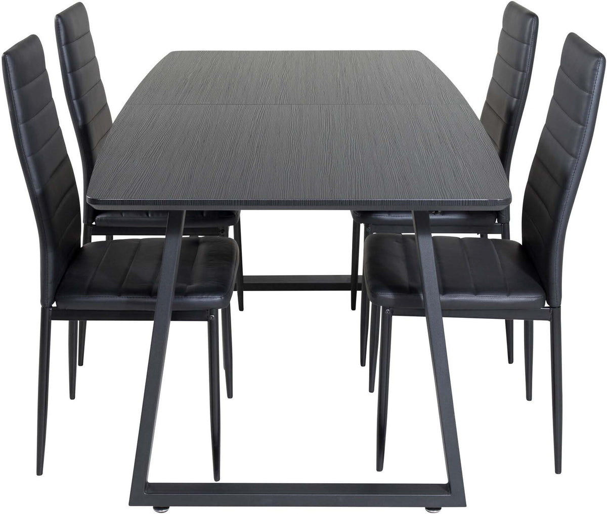Inca Esszimmerset ausziehbar (Slim) 160cm/4St. in Schwarz präsentiert im Onlineshop von KAQTU Design AG. Esszimmerset ist von Venture Home