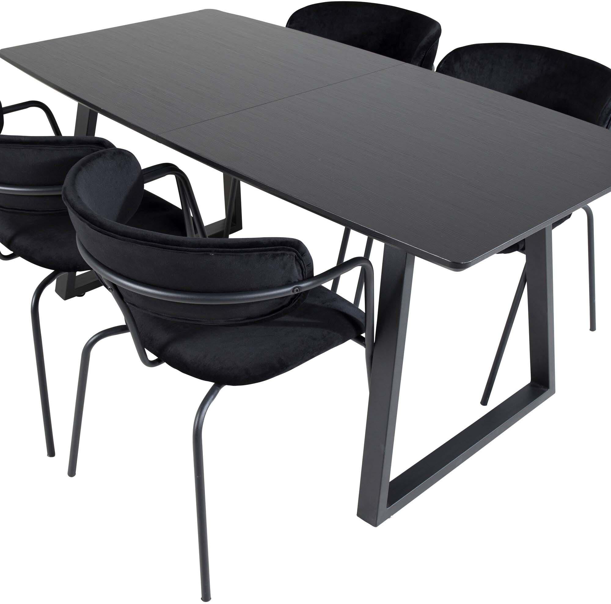 Entdecken Sie das Inca Esszimmerset von Venture Home: Stilvoller, ausziehbarer Tisch und 4 komfortable Stühle für gesellige Abende und festliche Anlässe.