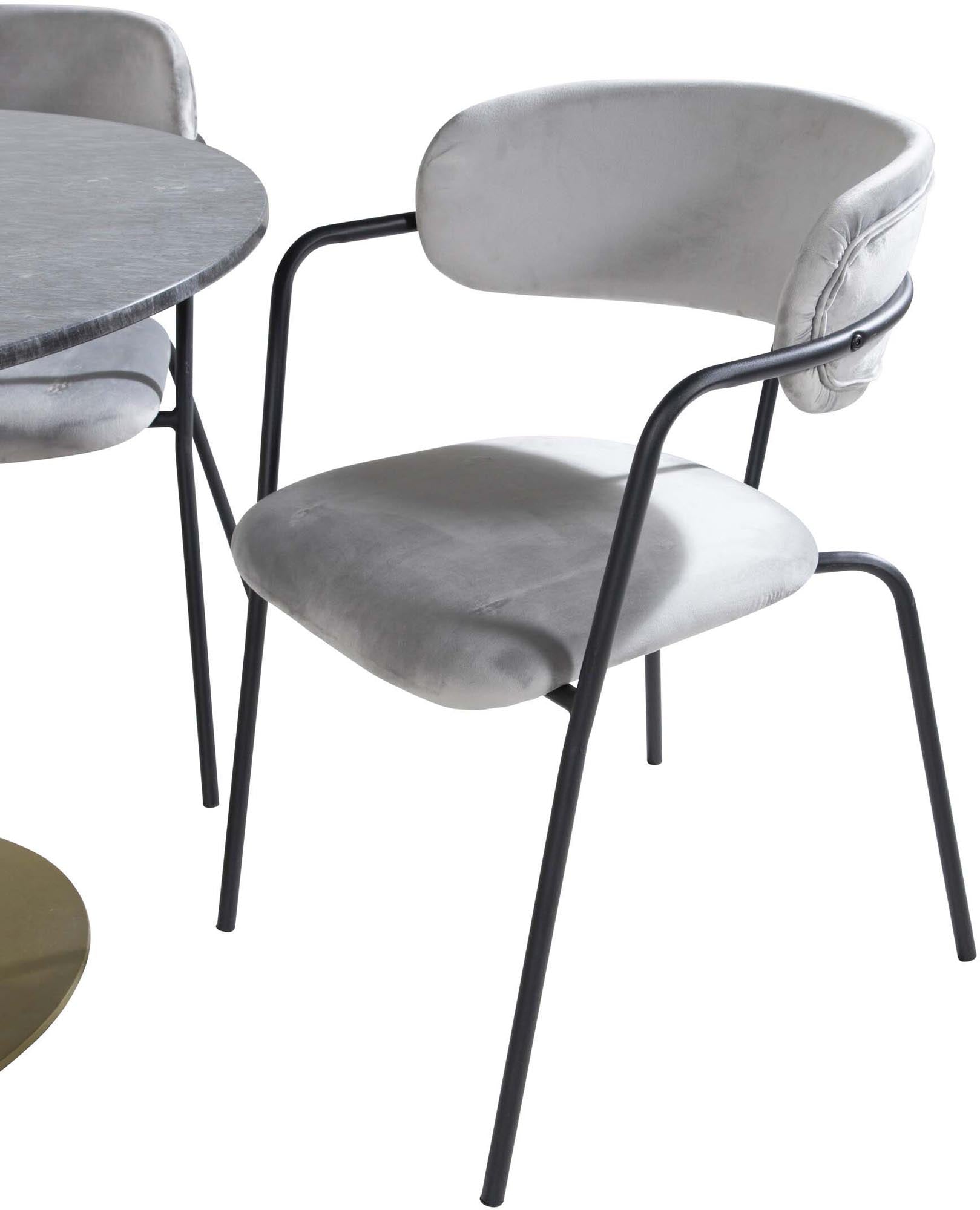 Estelle Esszimmerset + Arrow ⌀106cm/4St. in Schwarzgrau präsentiert im Onlineshop von KAQTU Design AG. Esszimmerset ist von Venture Home
