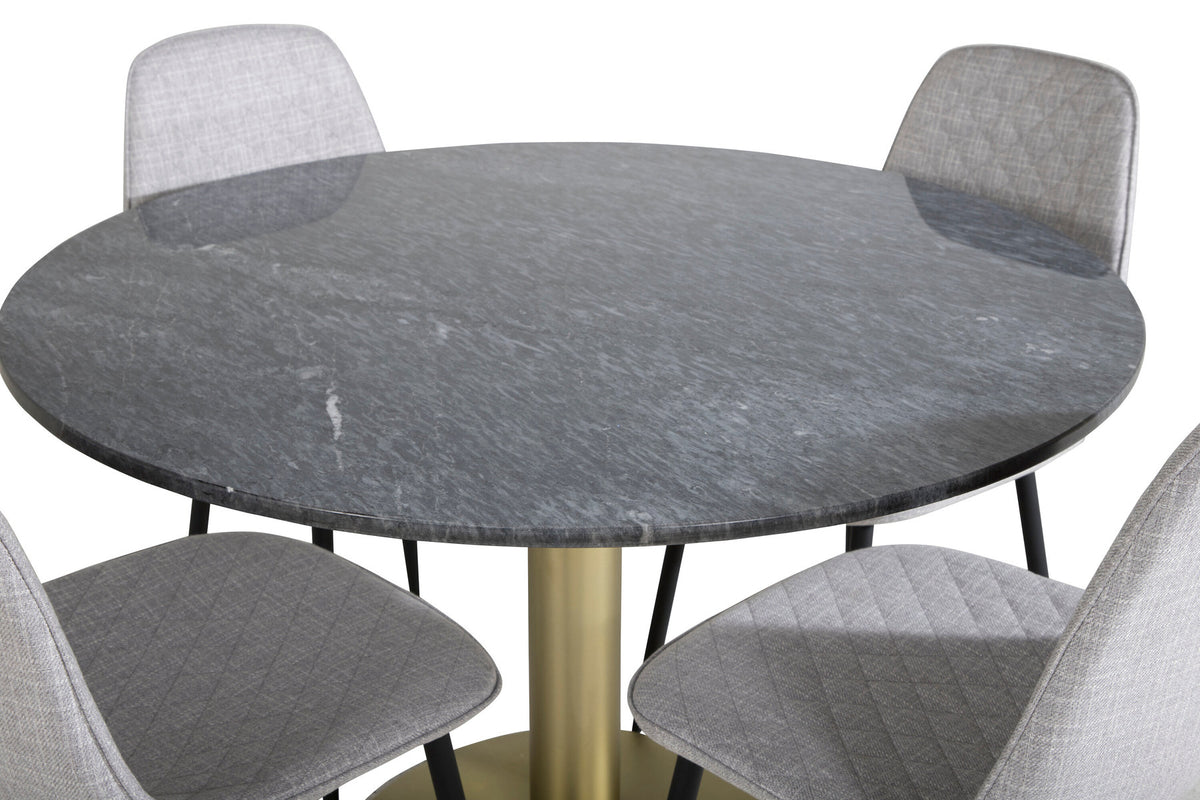 Estelle Esszimmerset + Polar ⌀106cm/4St. in Schwarzgrau präsentiert im Onlineshop von KAQTU Design AG. Esszimmerset ist von Venture Home
