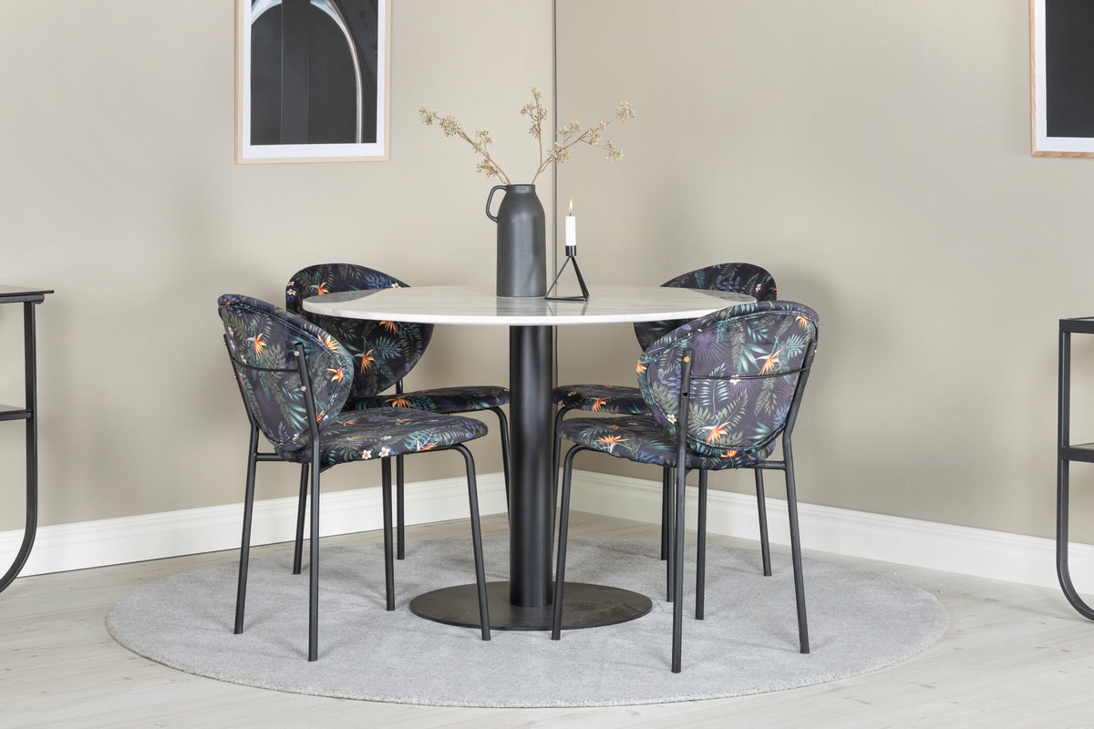 Estelle Esstisch mit Vault Stühlen in Schwarz präsentiert im Onlineshop von KAQTU Design AG. Esszimmerset ist von Venture Home