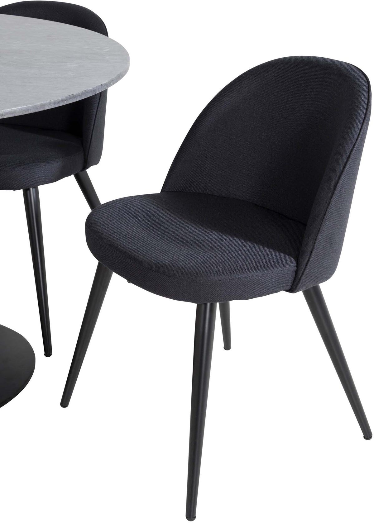 Estelle Esszimmerset + Velvet ⌀106cm/4St. in Schwarz präsentiert im Onlineshop von KAQTU Design AG. Esszimmerset ist von Venture Home