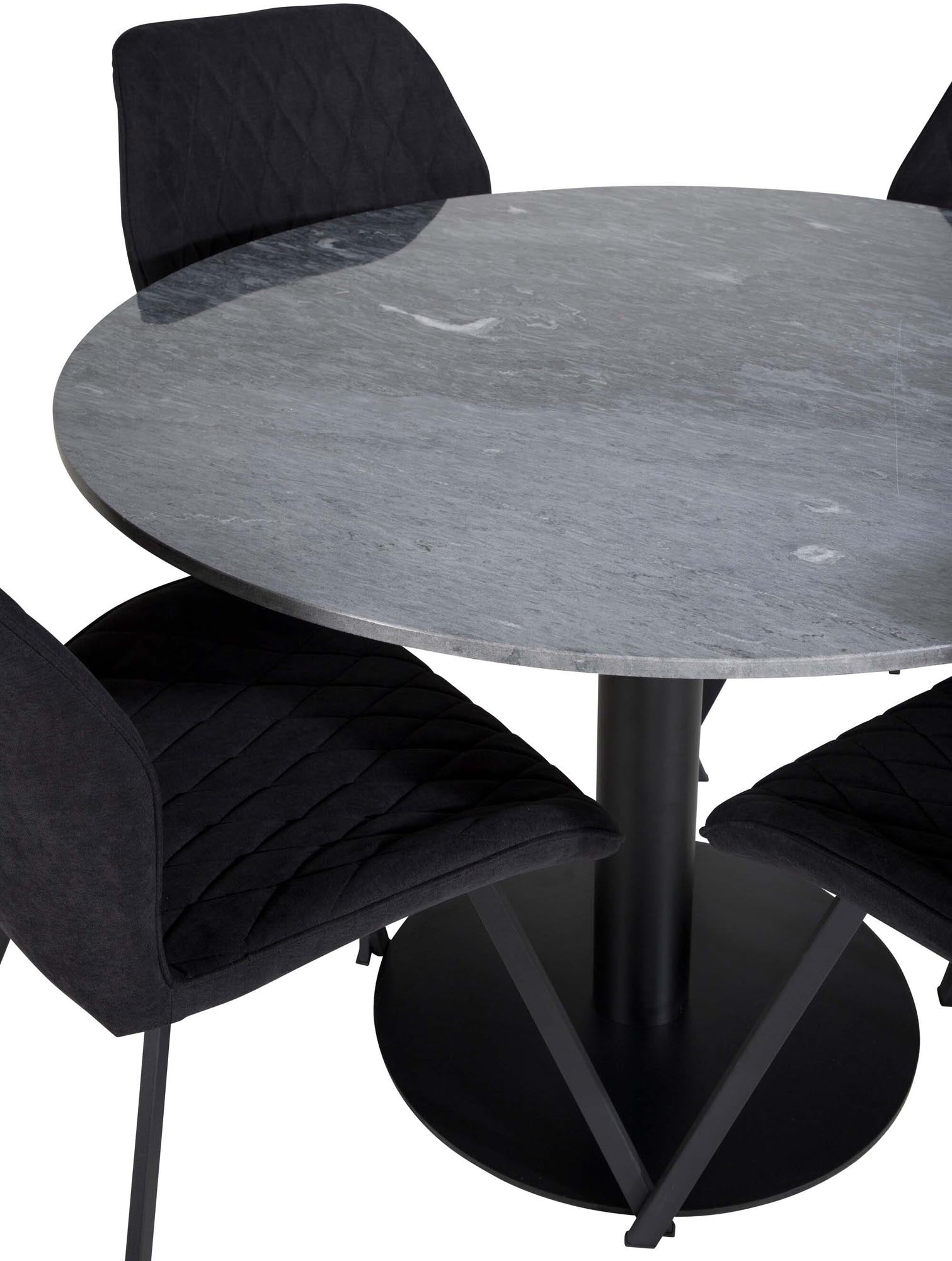 Elegantes Esszimmerset Estelle + Gemma mit 106 cm Durchmesser. Bequeme Stühle und stilvolles Design für gesellige Momente.