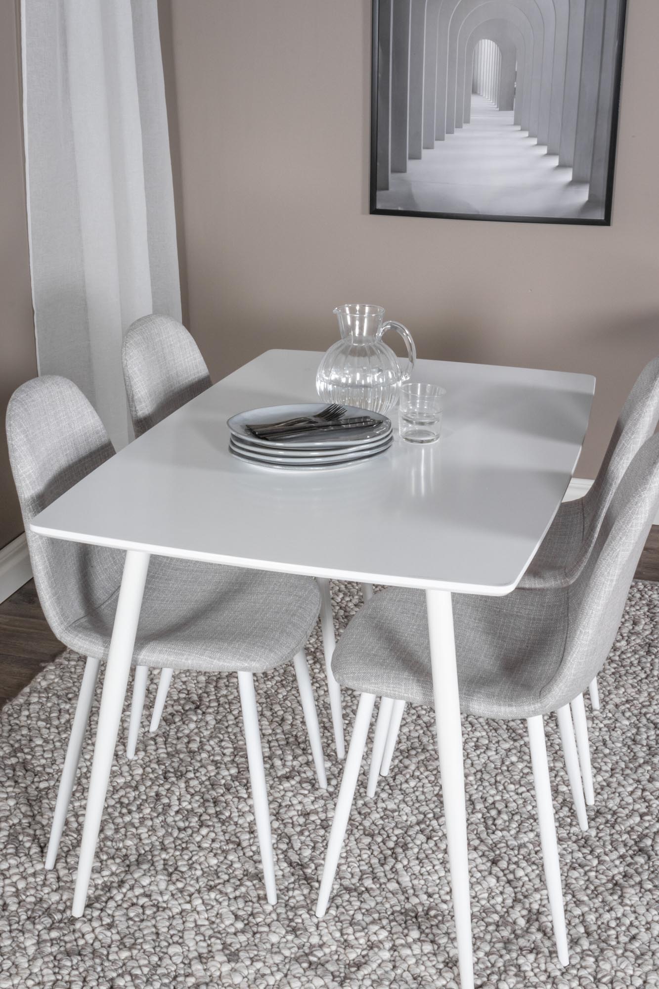 Stilvolles Polar Esszimmerset, 120cm Tisch mit 4 Stühlen, Venture Home.