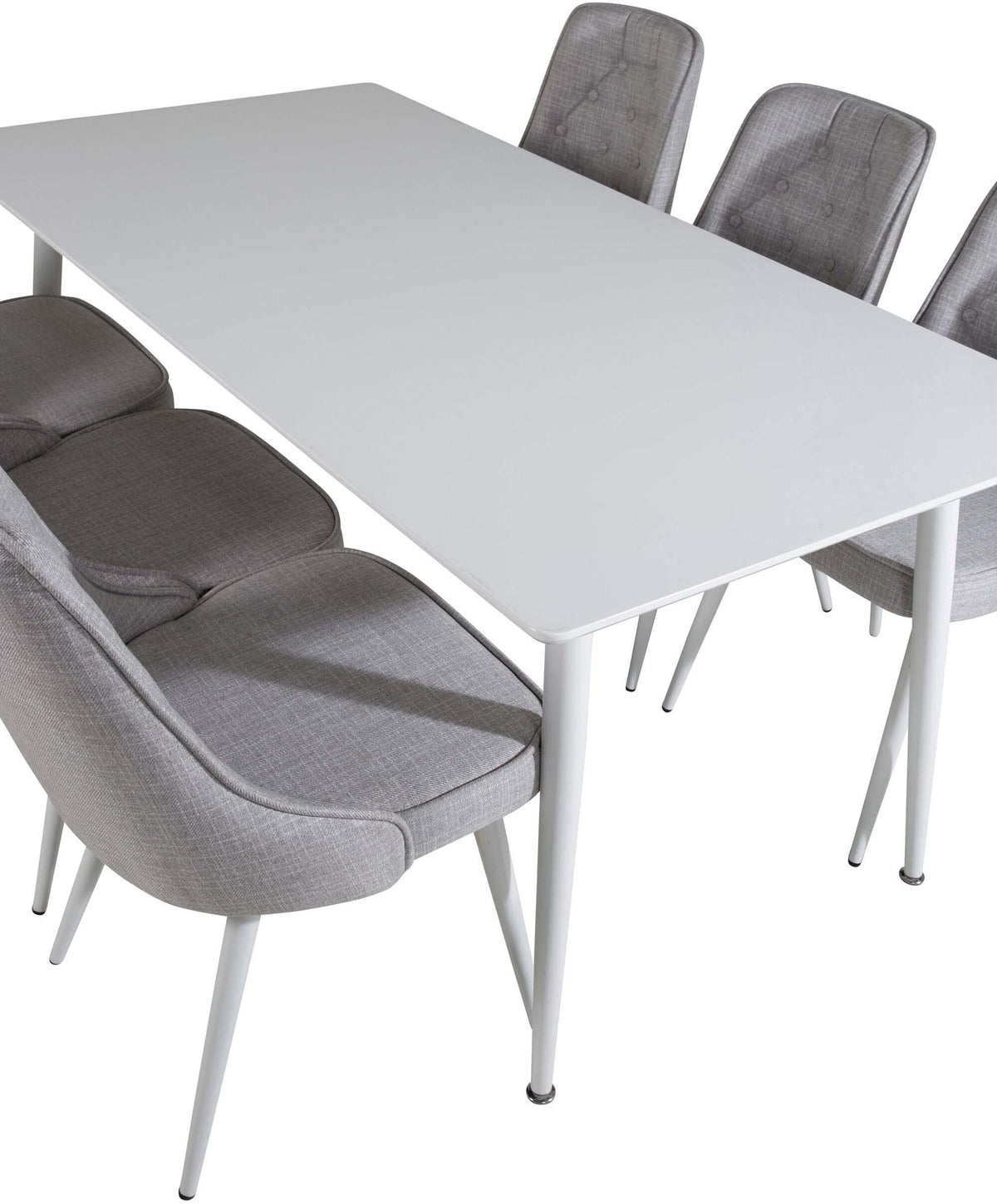 Polar Esszimmerset + Velvet Deluxe 180cm/6St. in Weiss präsentiert im Onlineshop von KAQTU Design AG. Esszimmerset ist von Venture Home
